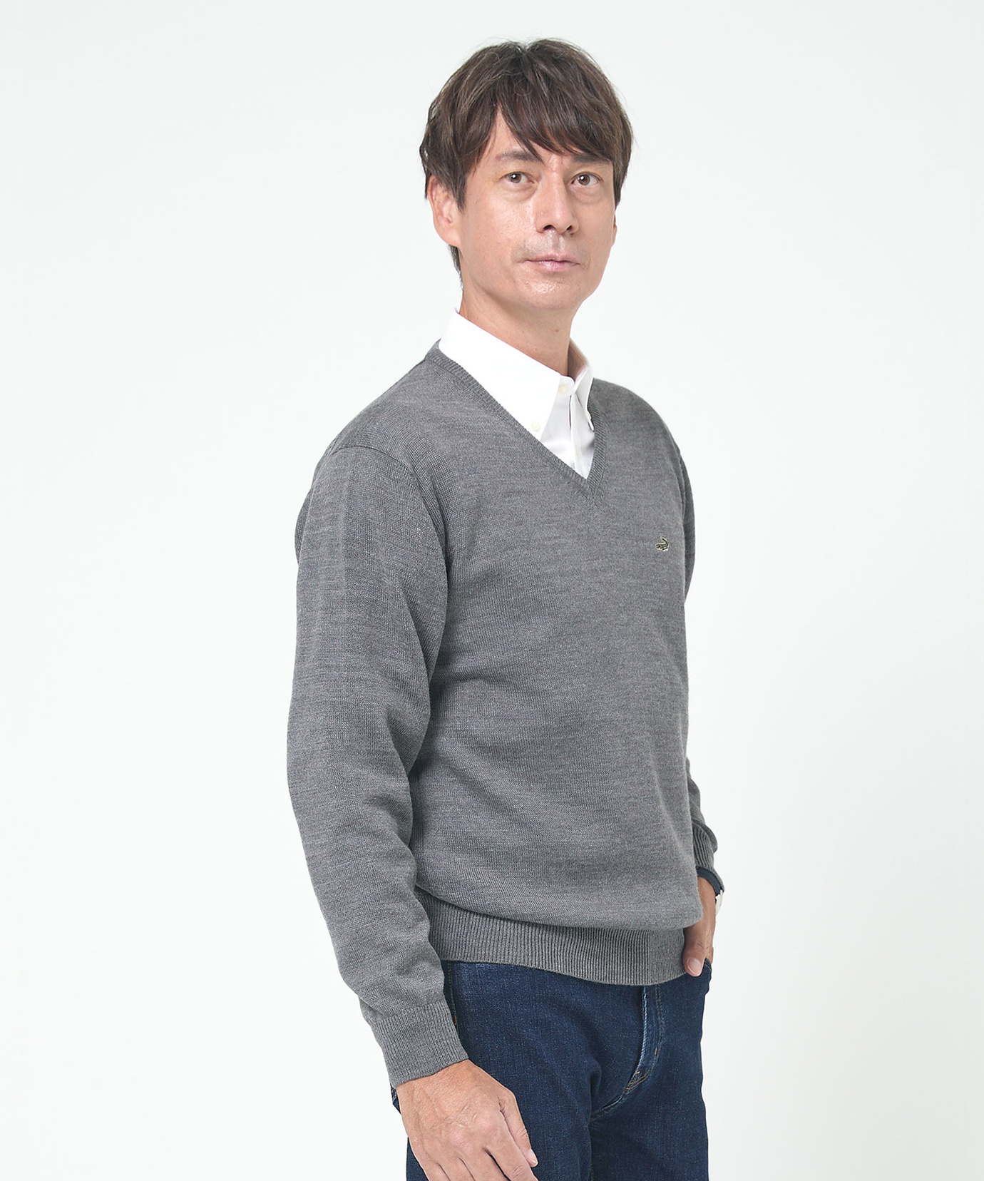 メンズ 10ゲージVネックセーター【洗濯機洗いOK】通販 [1003-06581