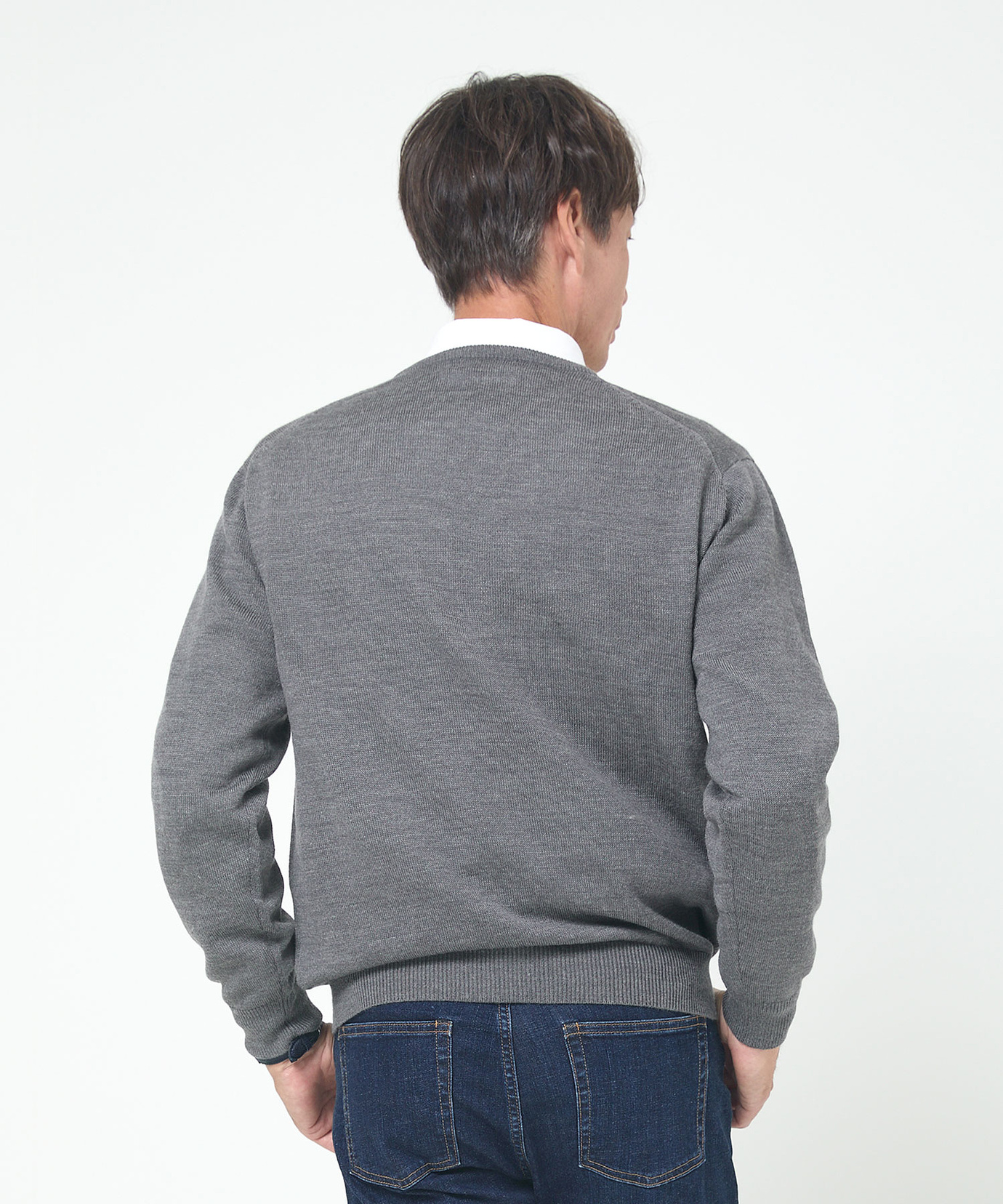 メンズ 10ゲージVネックセーター【洗濯機洗いOK】通販 [1003-06581