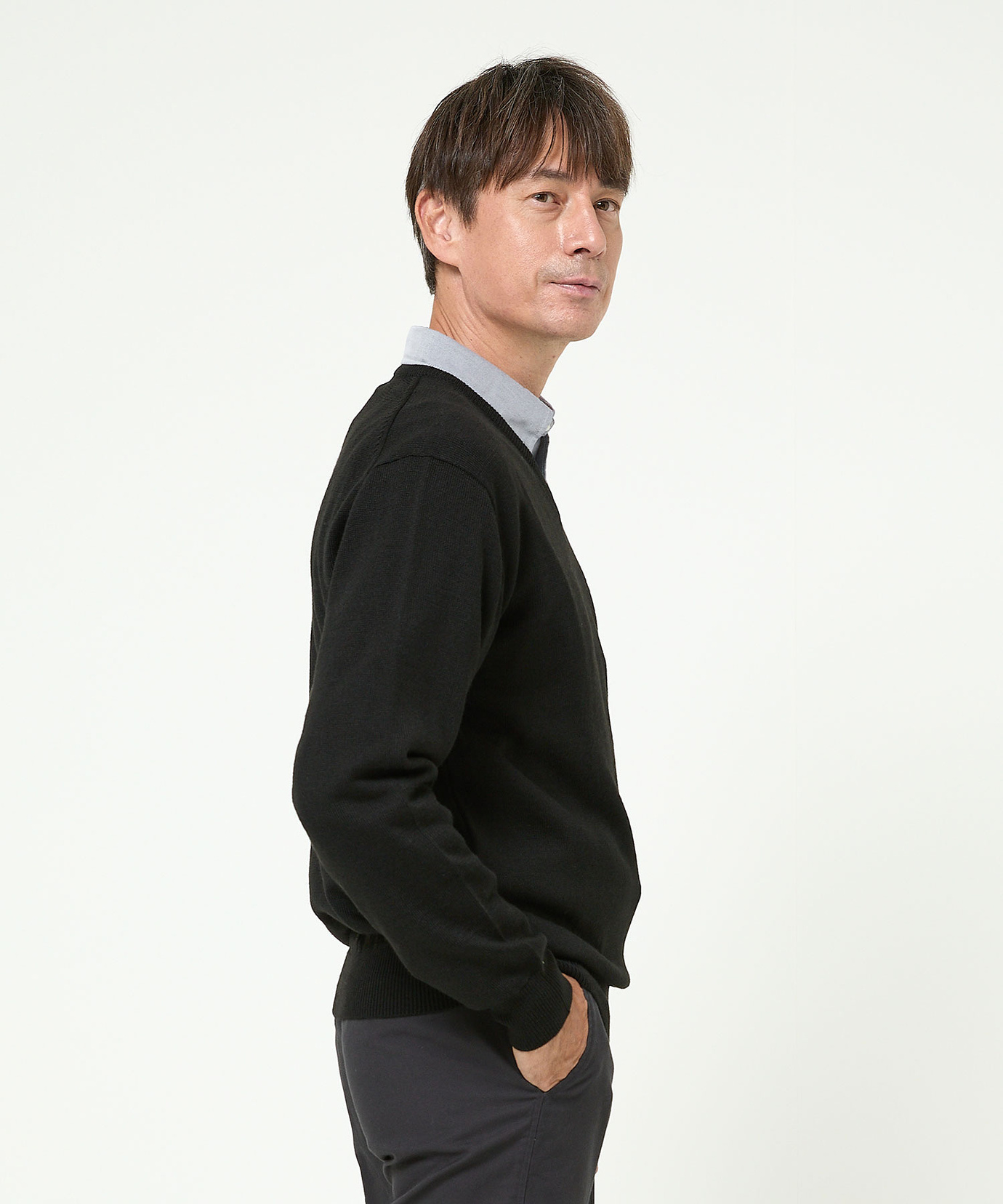 メンズ 10ゲージVネックセーター【洗濯機洗いOK】通販 [1003-06581