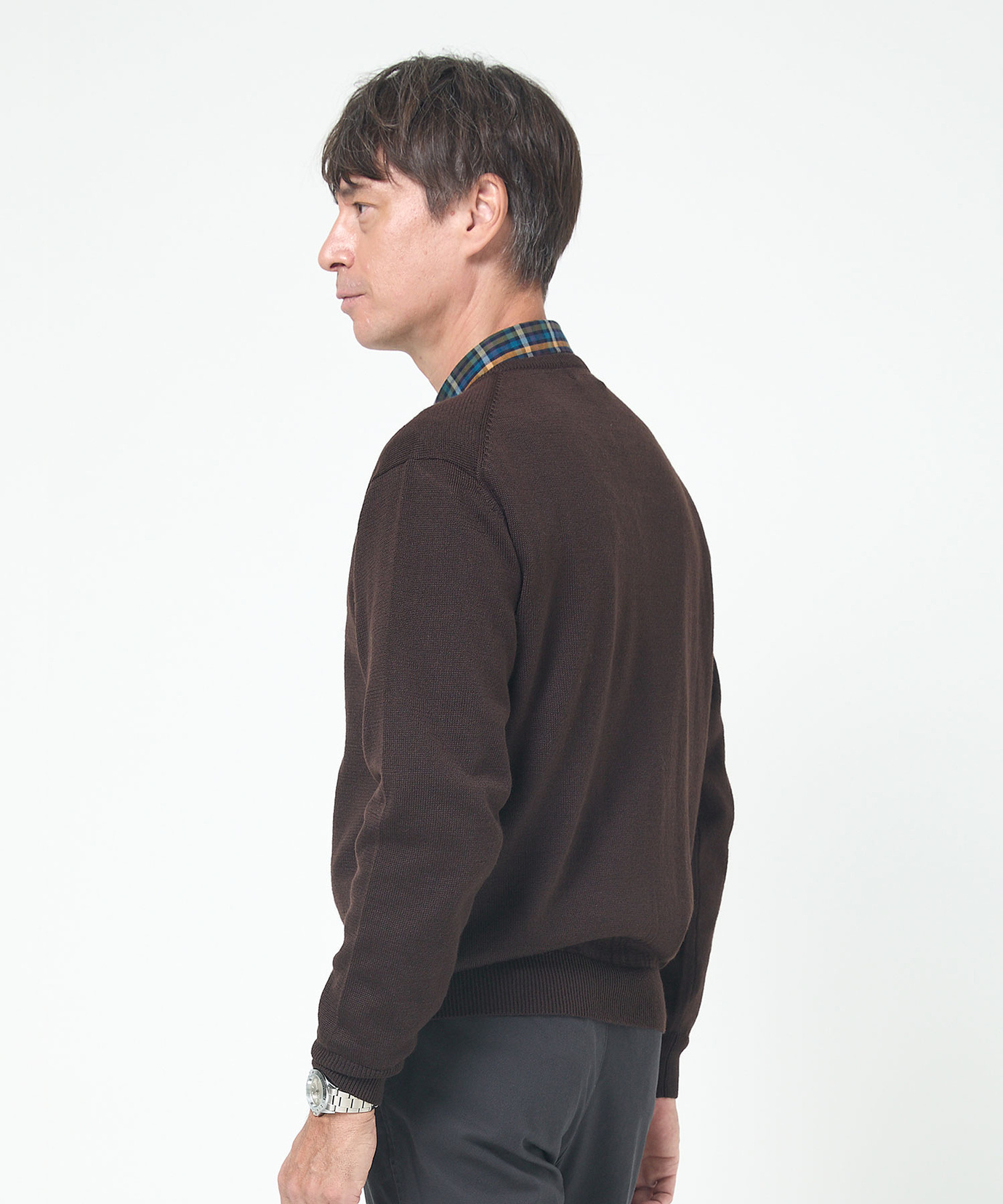 メンズ 10ゲージVネックセーター【洗濯機洗いOK】通販 [1003-06581