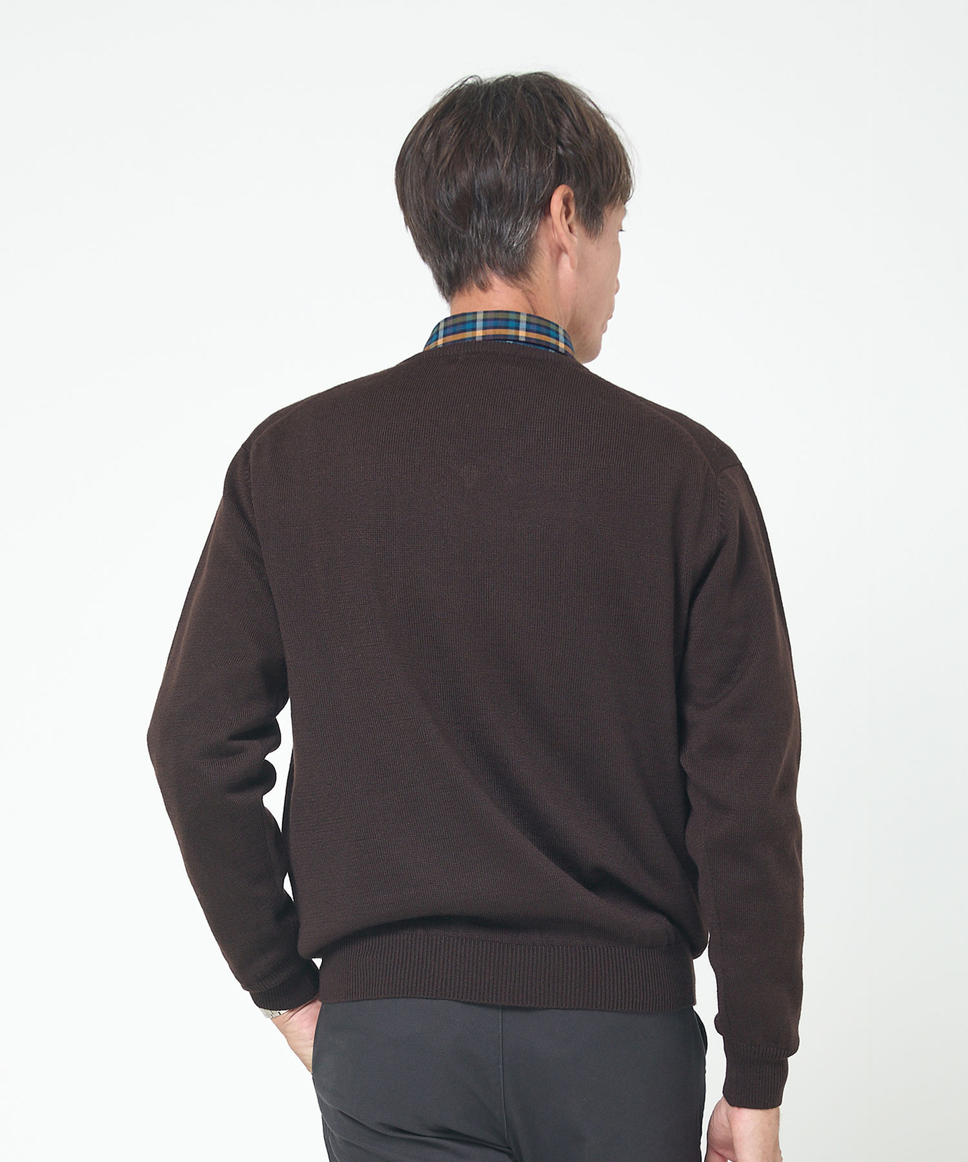 メンズ 10ゲージVネックセーター【洗濯機洗いOK】通販 [1003-06581