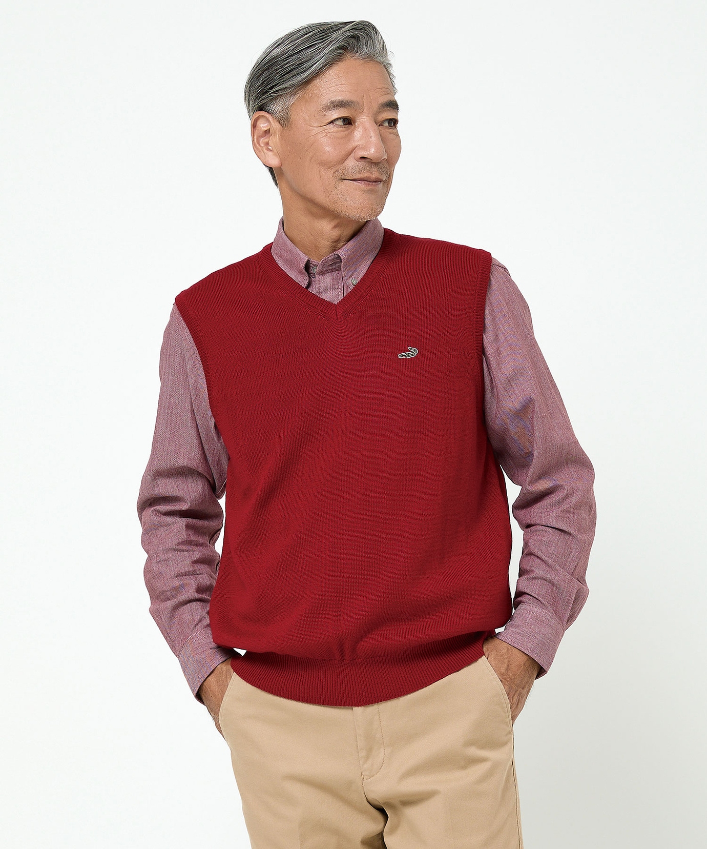 メンズ 10ゲージVネックベスト【洗濯機洗いOK】通販 [1003-06582