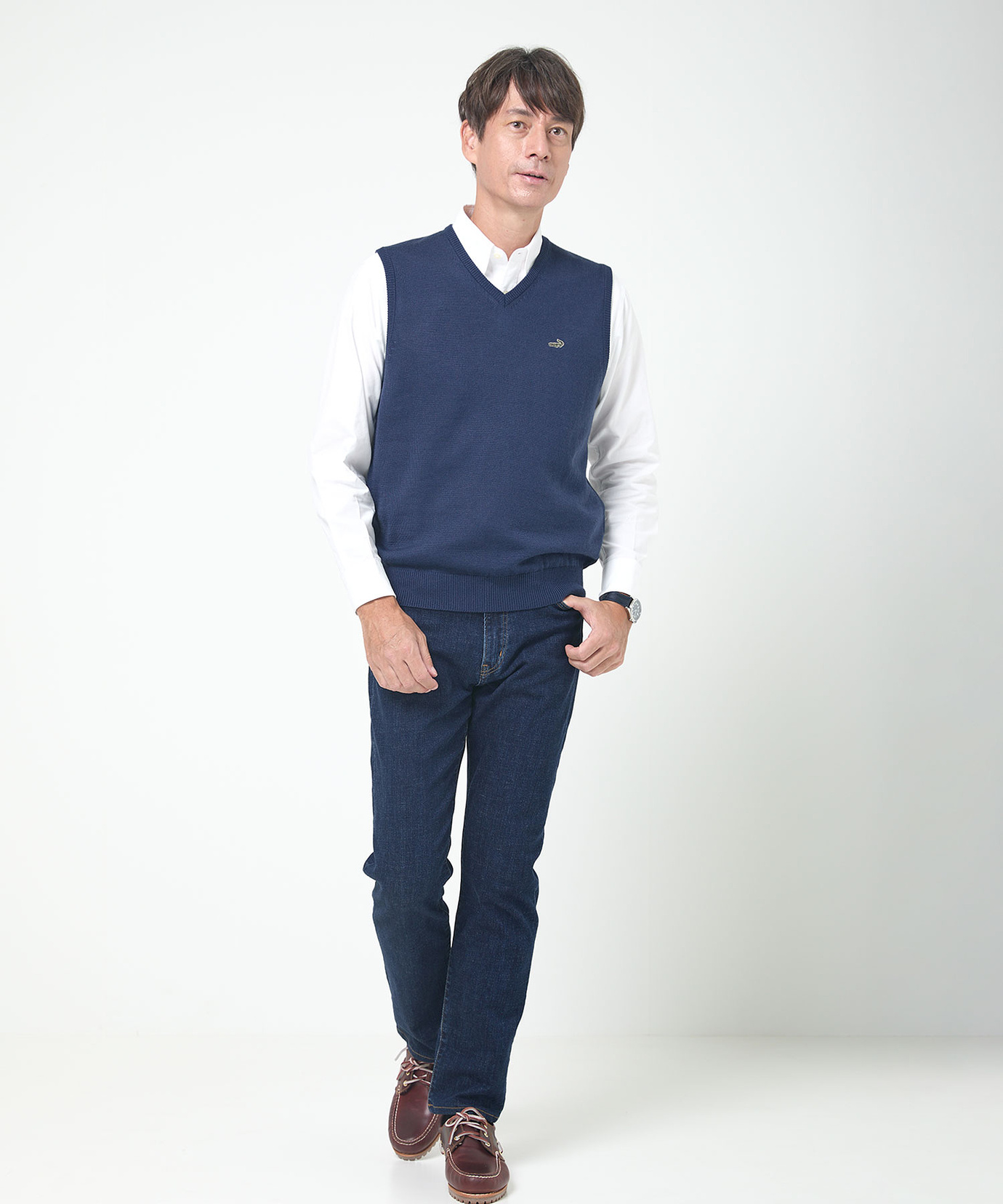 メンズ 10ゲージVネックベスト【洗濯機洗いOK】通販 [1003-06582