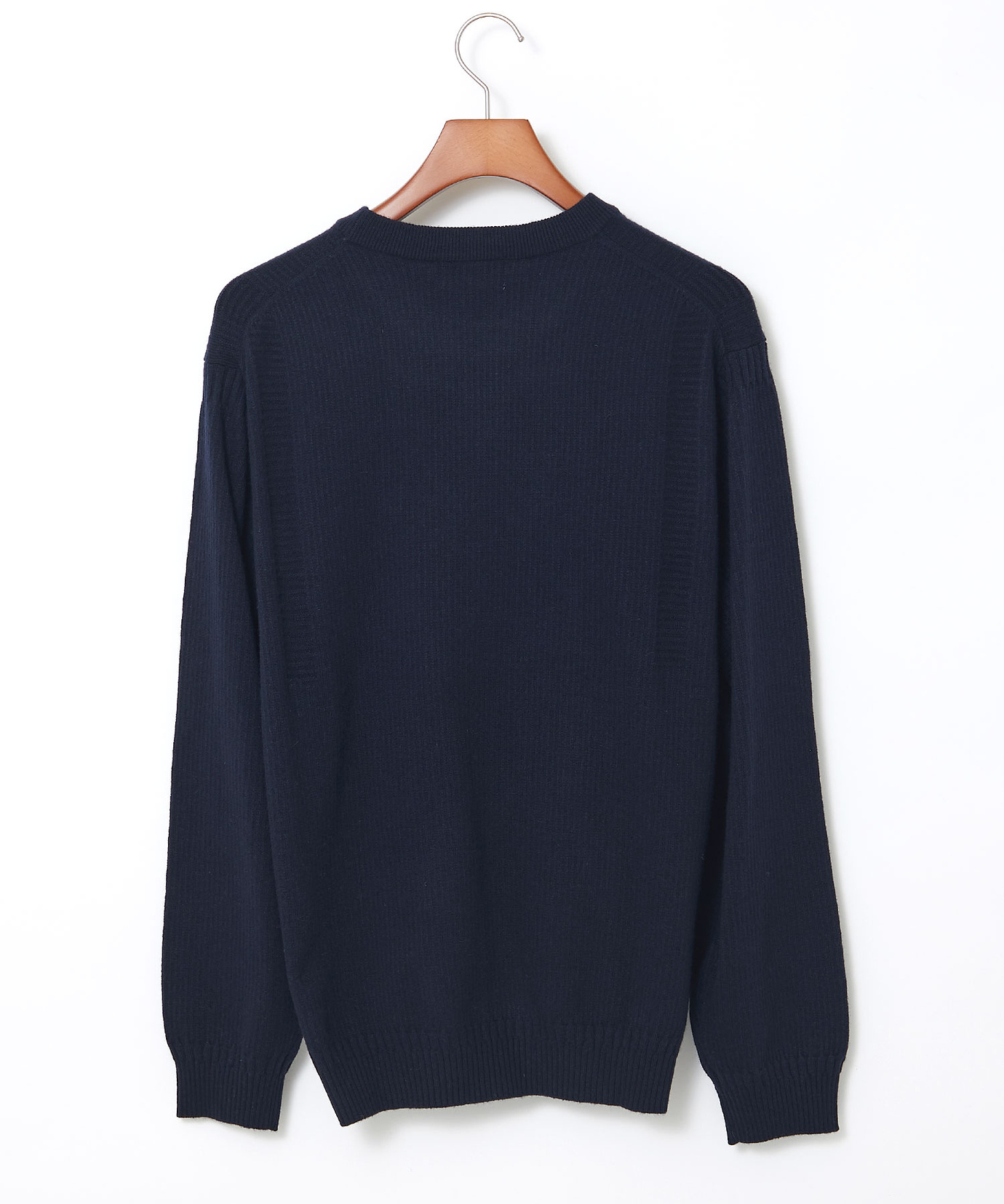 タグ付✨【23区ゴルフ】ウールブレンドニットセーター(3L)大きいサイズ　紺色 23区ゴルフ セーター ネイビー ロゴ刺しゅう ウール混 ニット 肩付近糸