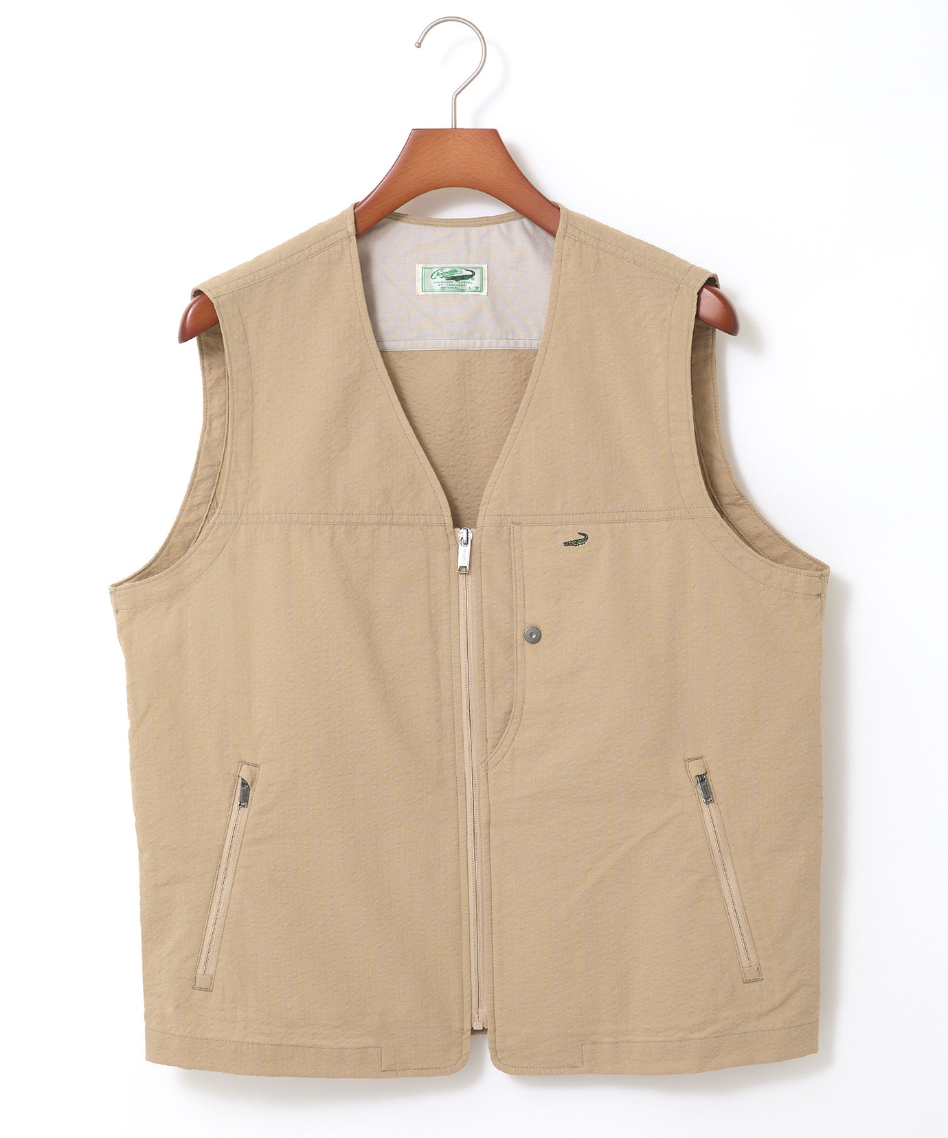 【新品】春夏物 カノニコ生地 メンズ ベスト+スラックス M (80) ベージュ メンズ シアサッカー ベスト【吸汗速乾】通販 [1004-53410