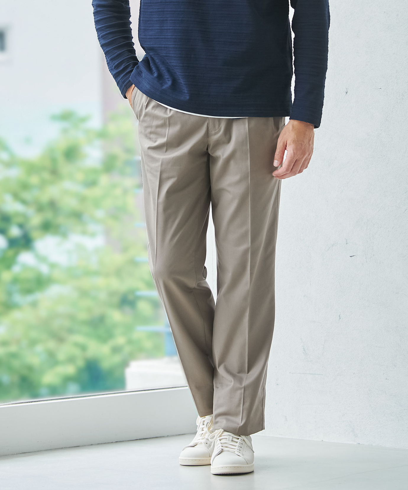 Stone  TYPE RE-T テクニカルパンツ XL アイボリー メンズ 【ベストセラー】ドライタッチ 2タック パンツ【吸汗速乾】通販