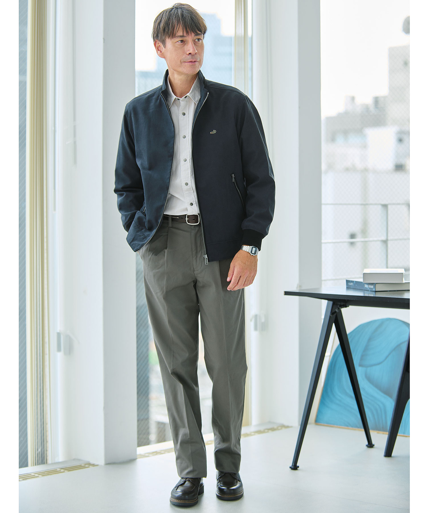 メンズ 【ベストセラー】ストレッチ 2タック チノパンツ【シワになり