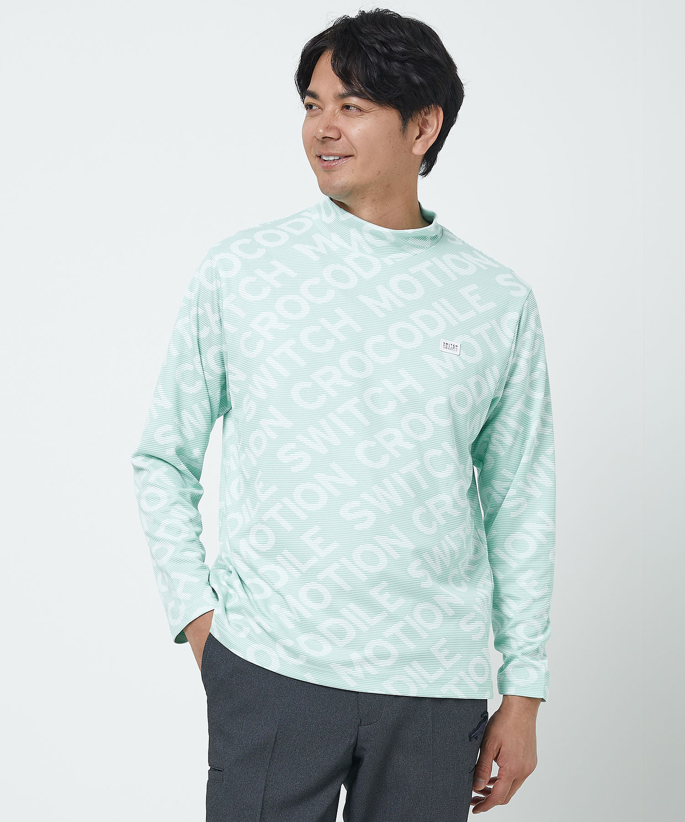 メンズ ロゴ ジャカード ハイネック カットソー通販 [1502-51279