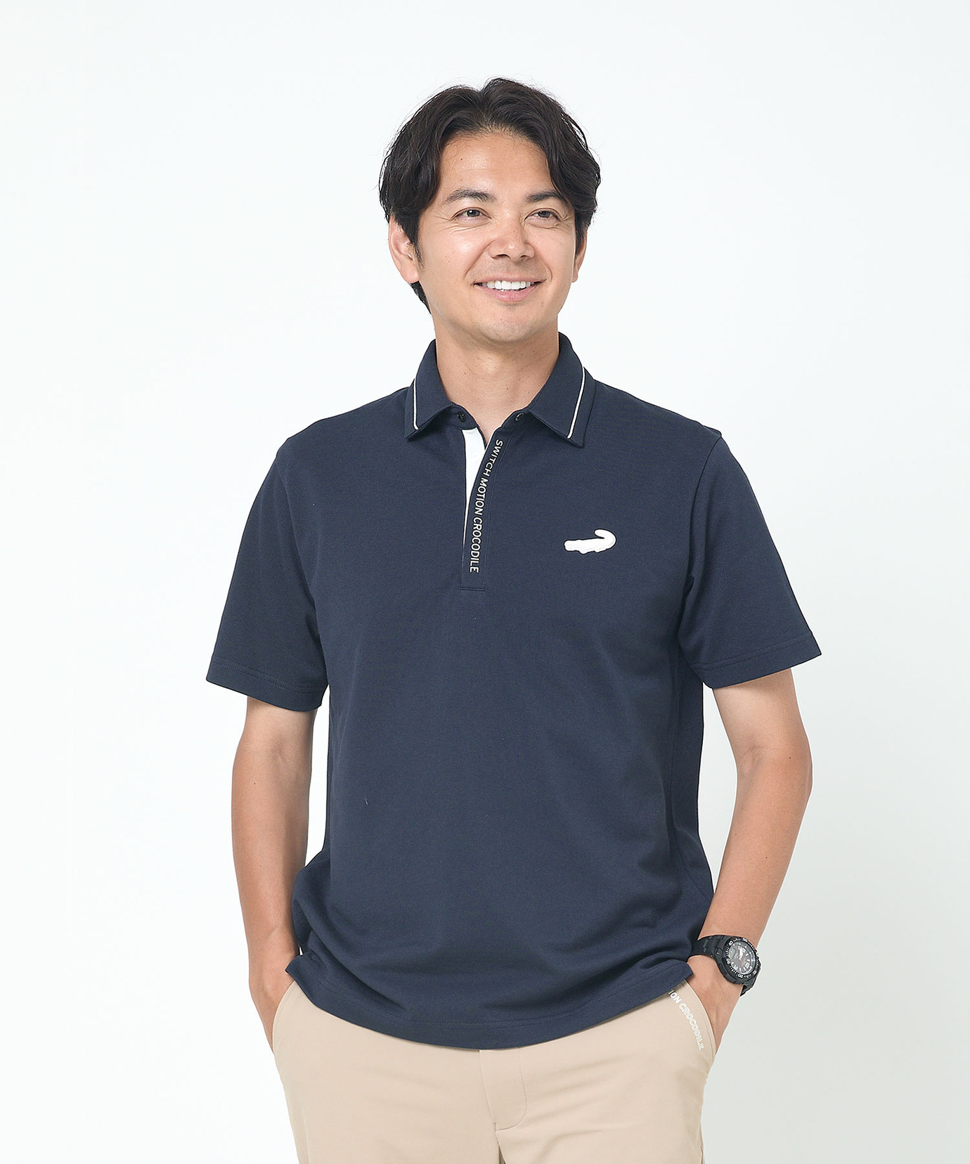 メンズ 襟ライン ドット釦 ポロシャツ通販 [1502-53271