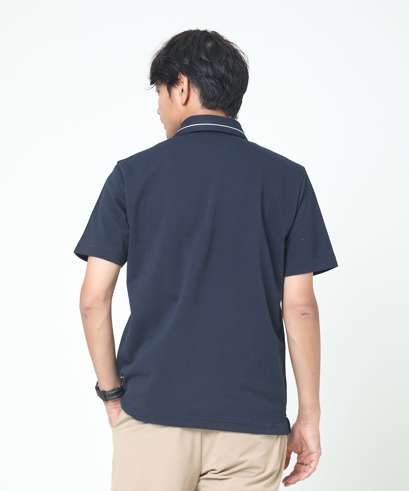 メンズ 襟ライン ドット釦 ポロシャツ通販 [1502-53271