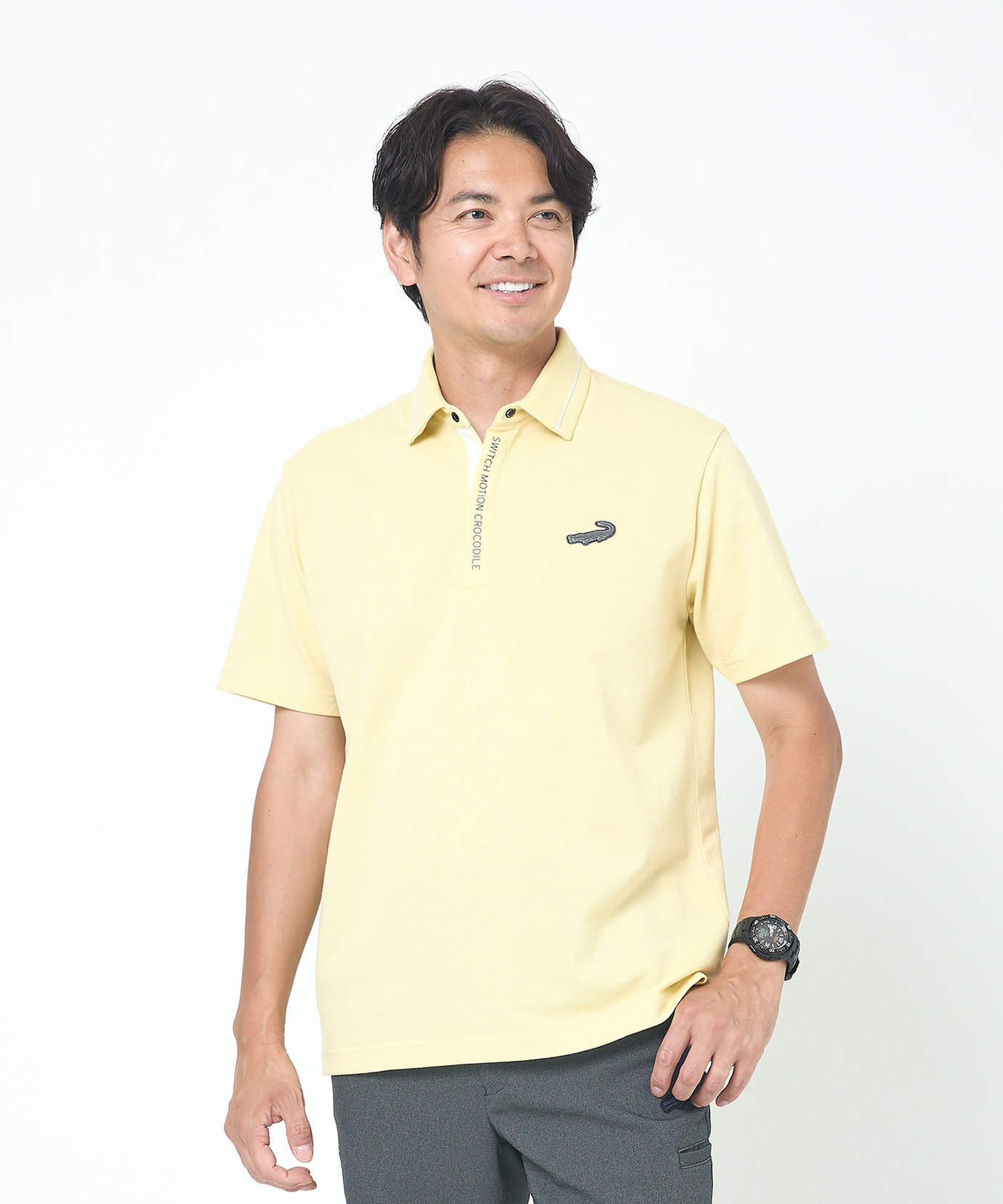 メンズ 襟ライン ドット釦 ポロシャツ通販 [1502-53271