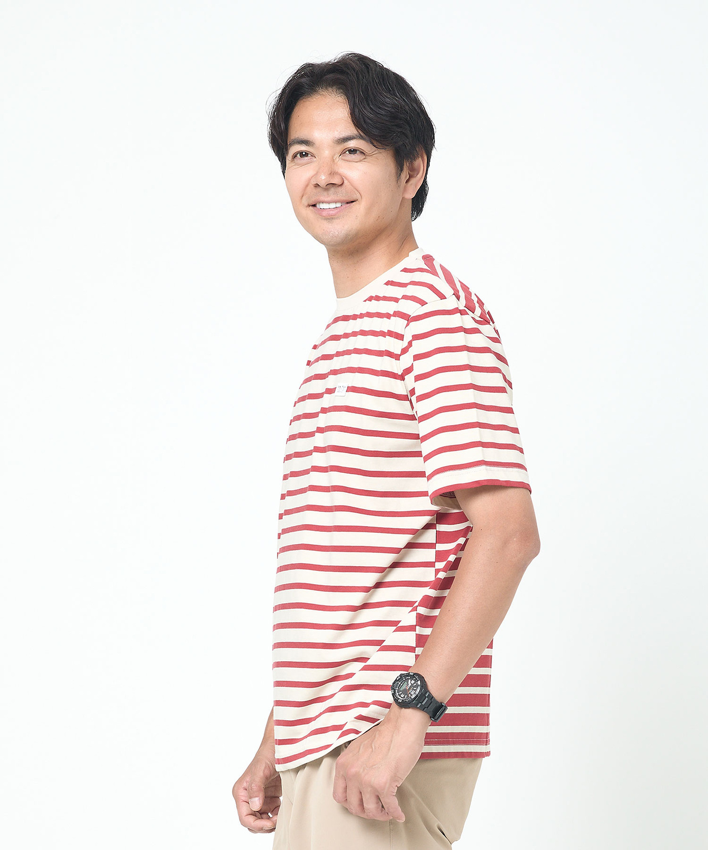 メンズ スノーコットン クレイジーボーダー柄 Tシャツ【接触冷感】通販