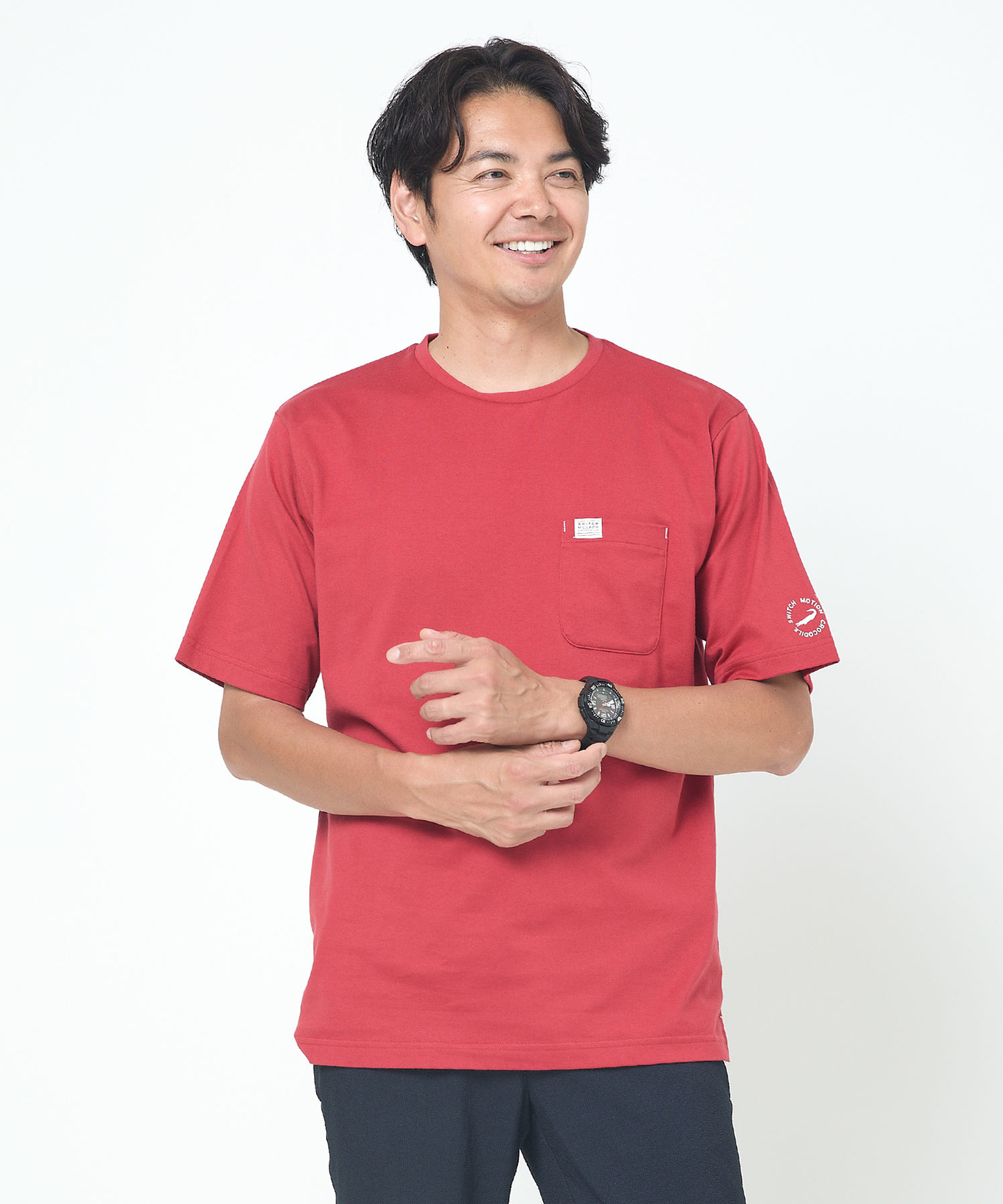 メンズ ロゴプリント クルーネック Tシャツ【ウガンダ オーガニック