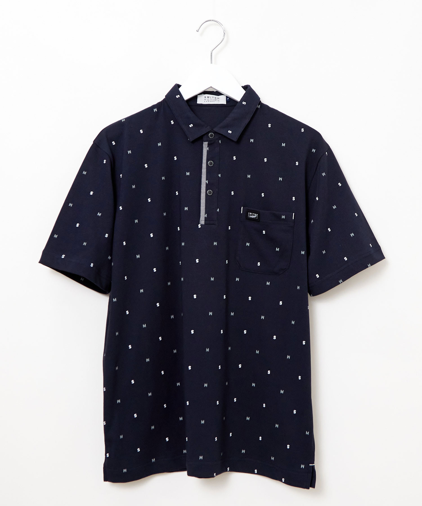 aeae ネイビー ドット柄 ポロシャツ 半袖 ドット柄ポロシャツ aeae ネイビー ドット柄 半袖 ポロシャツ aeae DOT