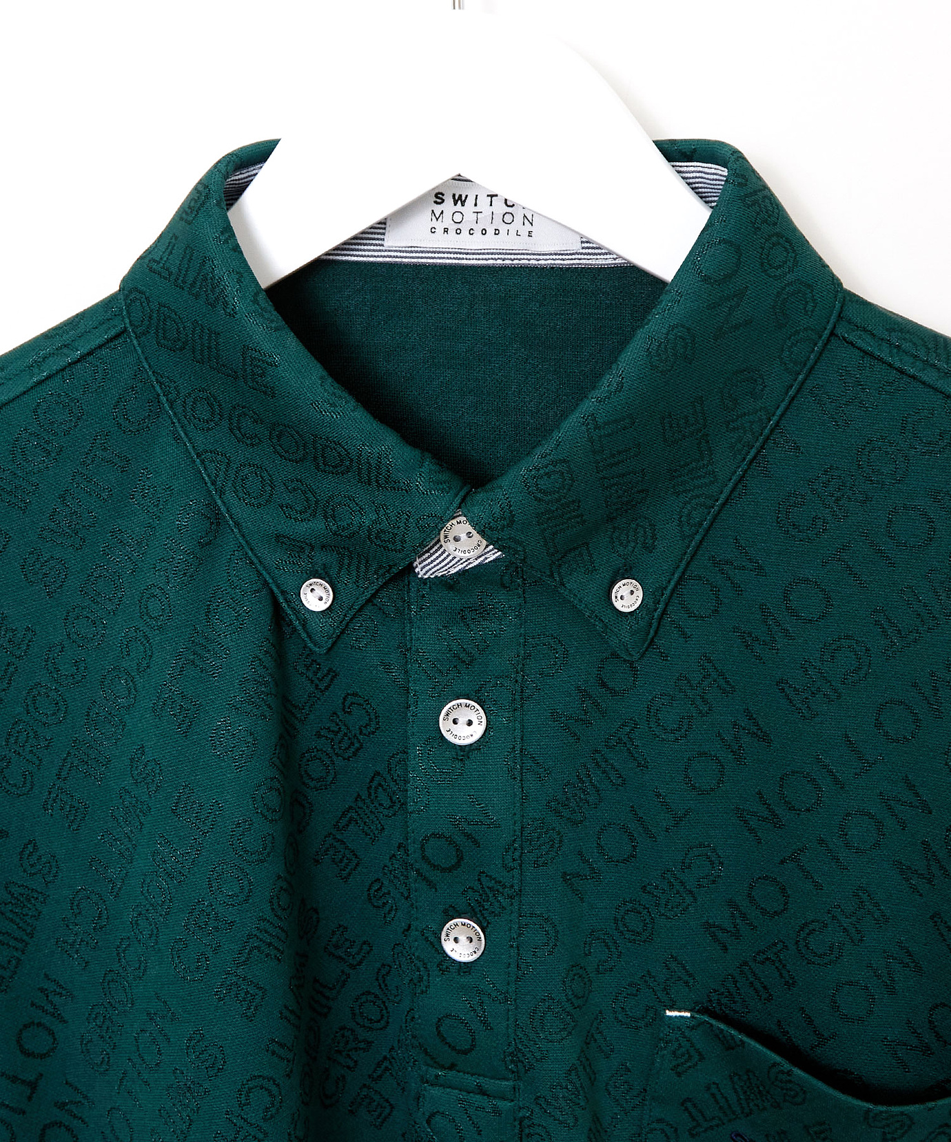 45R インディゴ　ギマ　市松ジャガード ポロシャツ 4．7oz スペシャル ドライ カノコ ポロシャツ（ローブリード