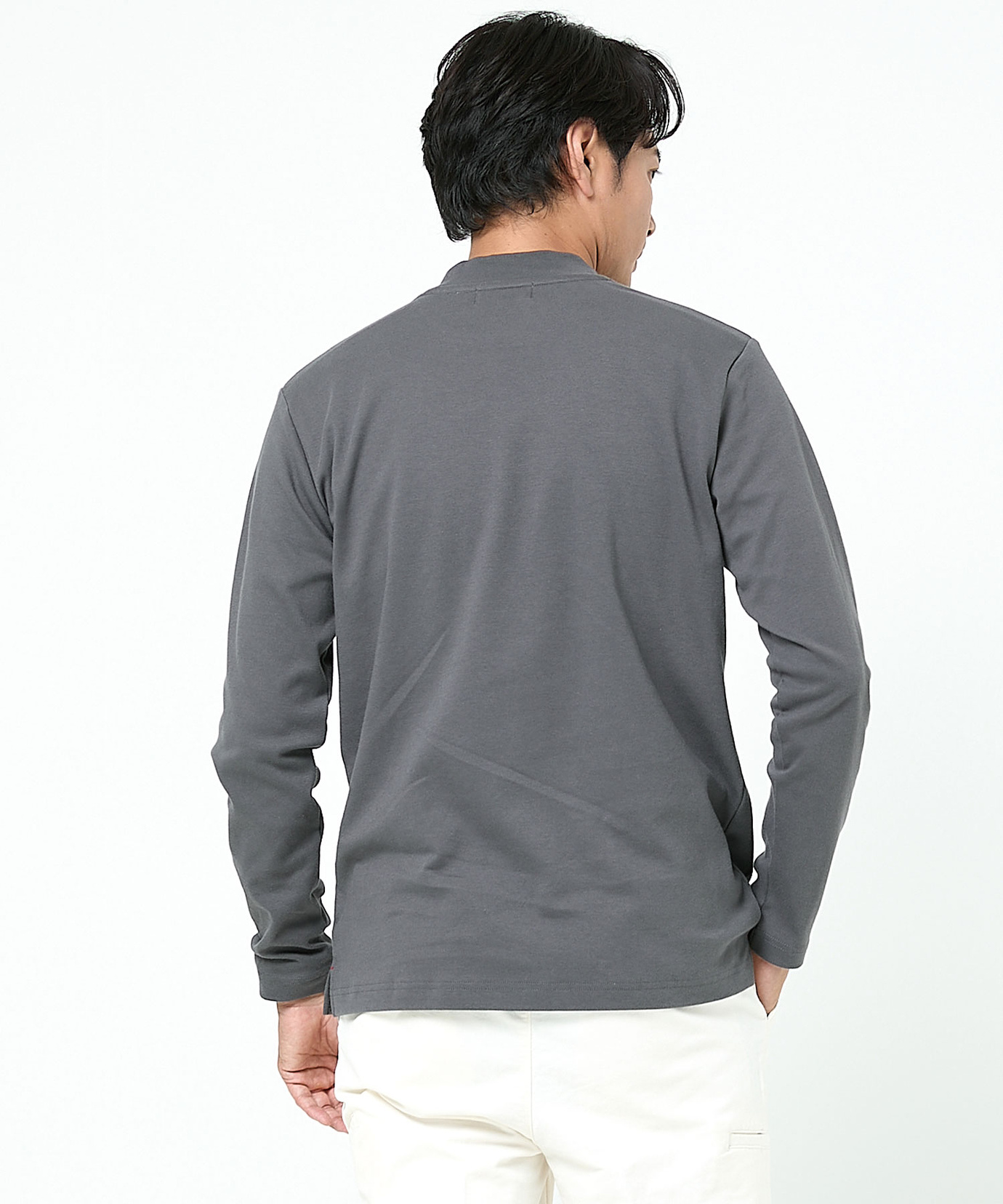 メンズ ハイネック 長袖カットソー【ウガンダ オーガニック コットン