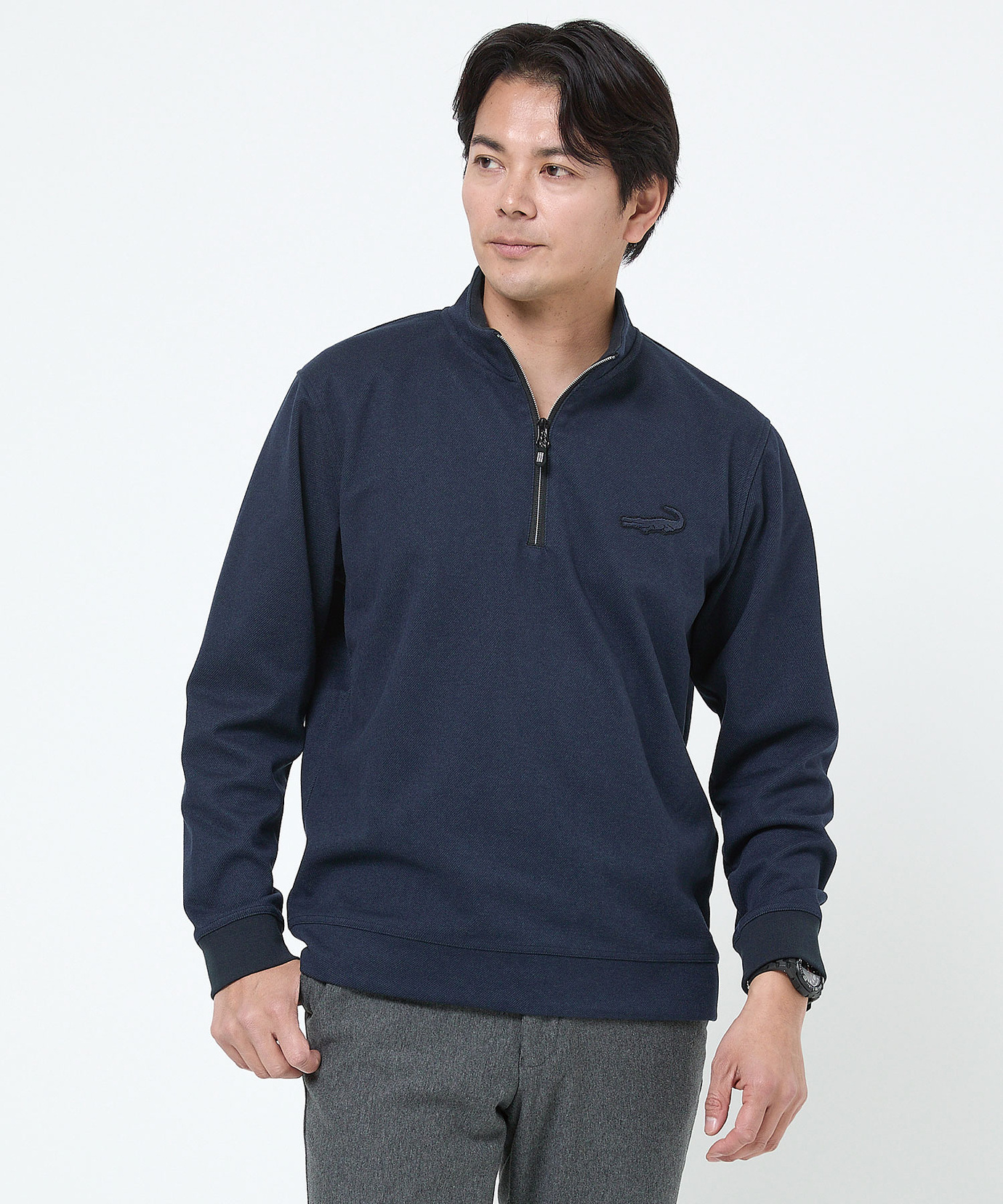 倉敷商業2020選抜 ハーフジップジャケット ネイビー メンズ ツイル素材 ハーフジップ トレーナー通販 [1502-55286