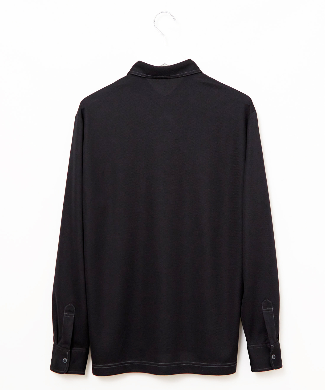 ブラックポロシャツ リブ編み刺繍ロゴ GERRY（ジェリー） ポロシャツ GERRY TC鹿の子胸 刺繍ポロシャツ