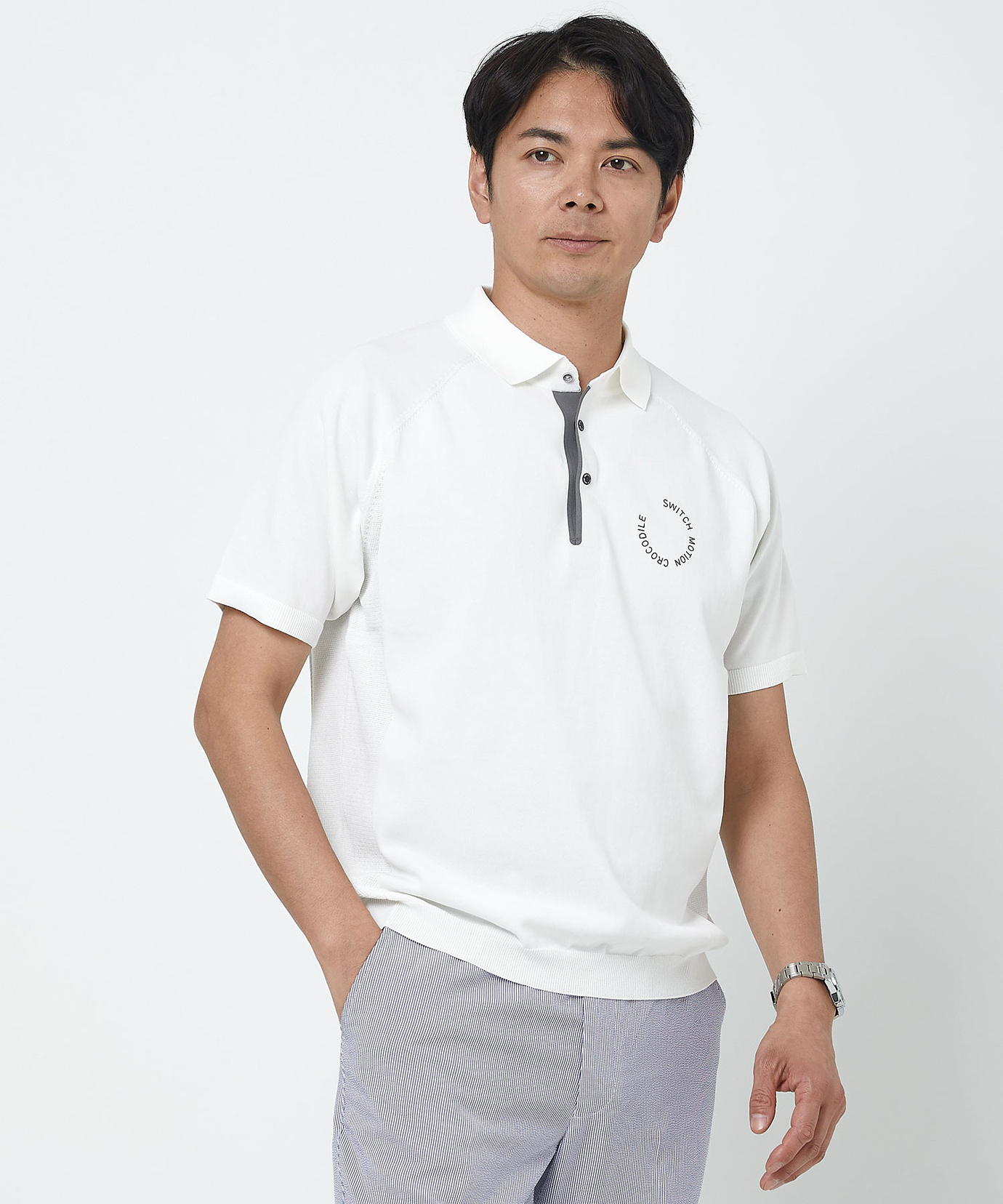 K*I様 激レアKOUGA White Polo ポロシャツ メンズ ロゴプリント ニット ポロシャツ【ZERO POLO SHIRT】通販 [1503