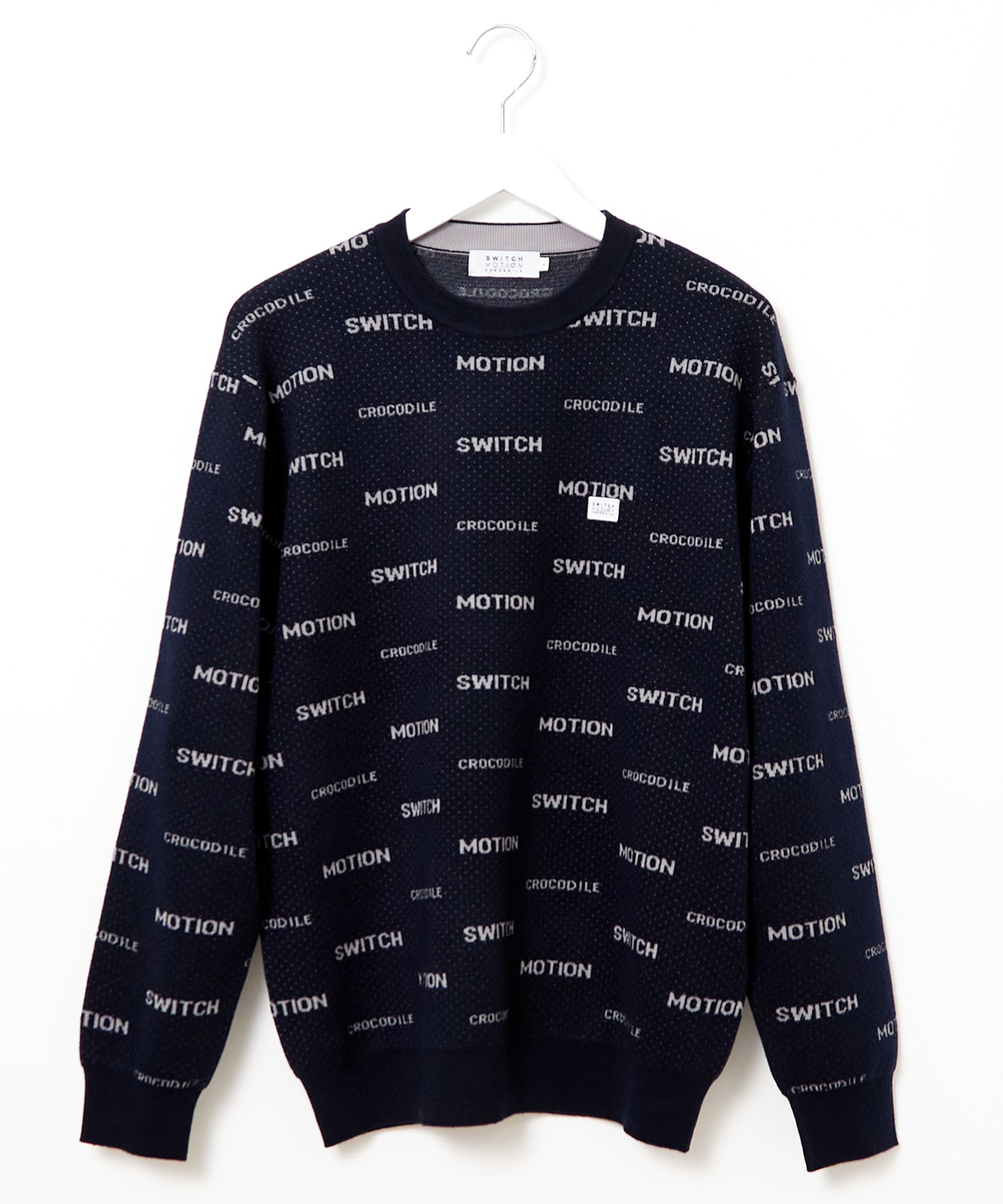 メンズ ウールブレンド ロゴジャカード ニット【手洗いOK】通販 [1503