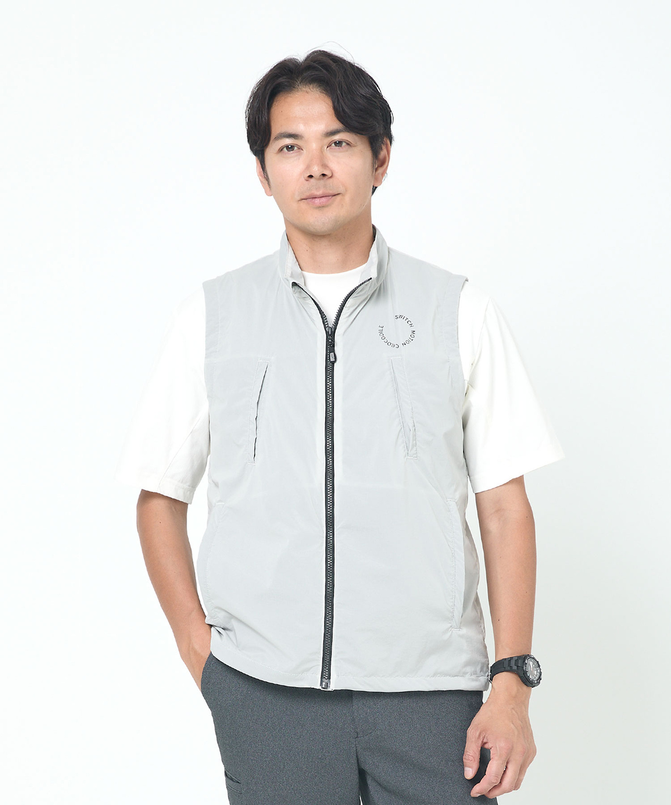 メンズ スタンドカラー ジップ ベスト通販 [1504-53470