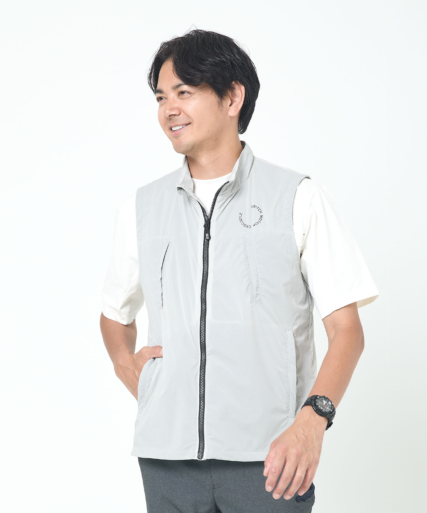 メンズ スタンドカラー ジップ ベスト通販 [1504-53470