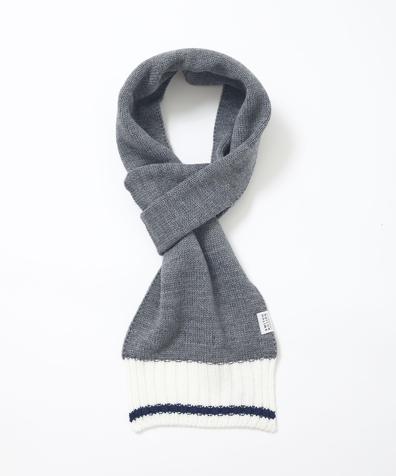 グレー ロゴ入り ウール混紡マフラー 洗えるウール混ラメマフラー（ストール・マフラー） | grove（グローブ