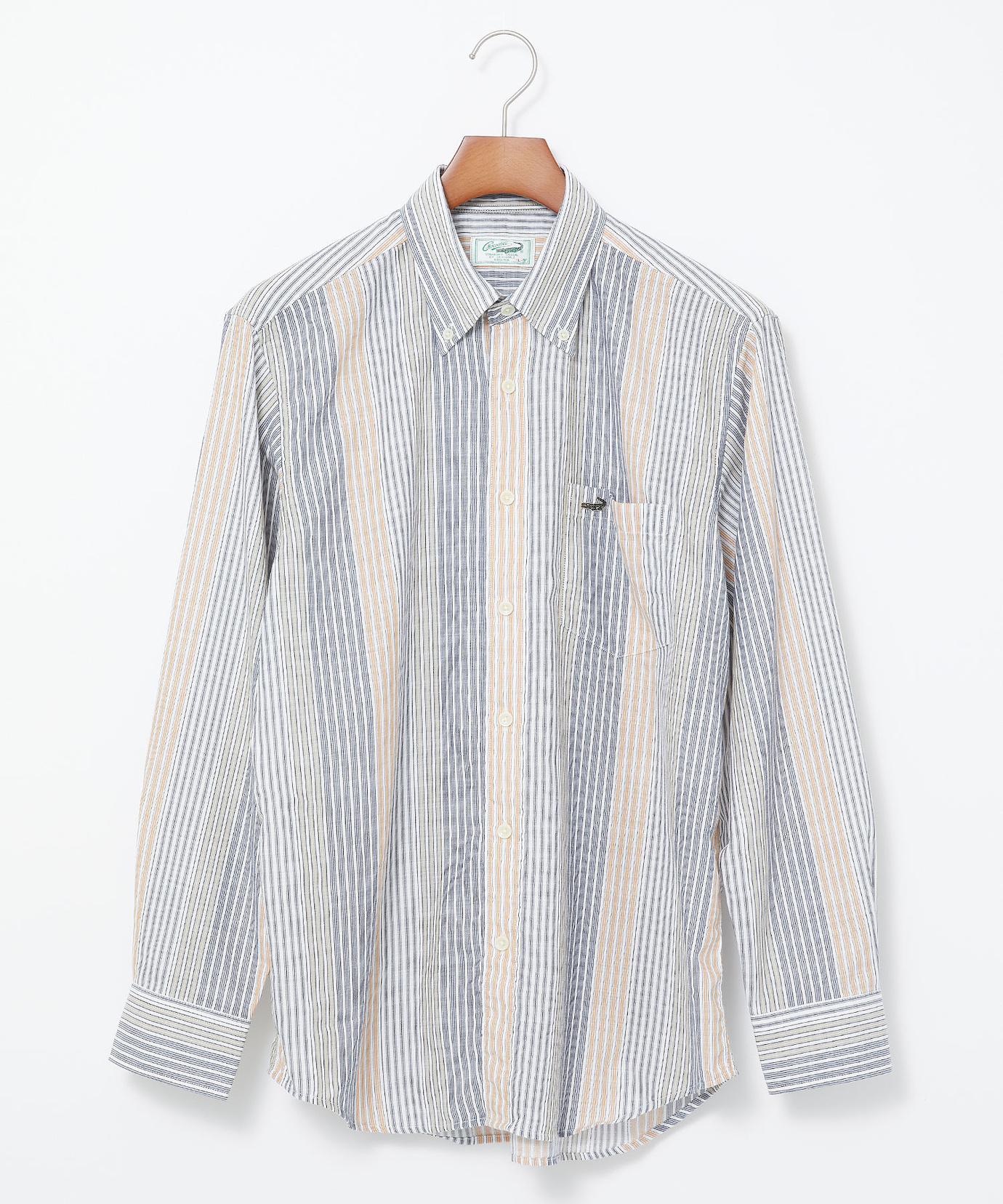 メンズ ピケ ランダムストライプ柄 シャツ通販 [1601-51104