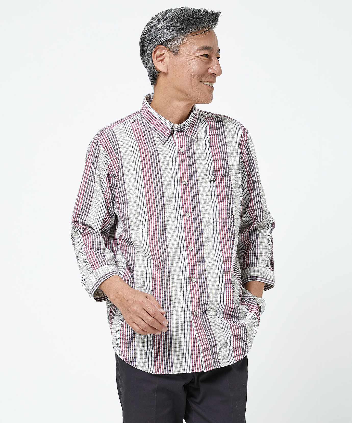 AFFA スパイダーチェック ラグランスリーブ 七分袖 Mサイズ 2025年最新