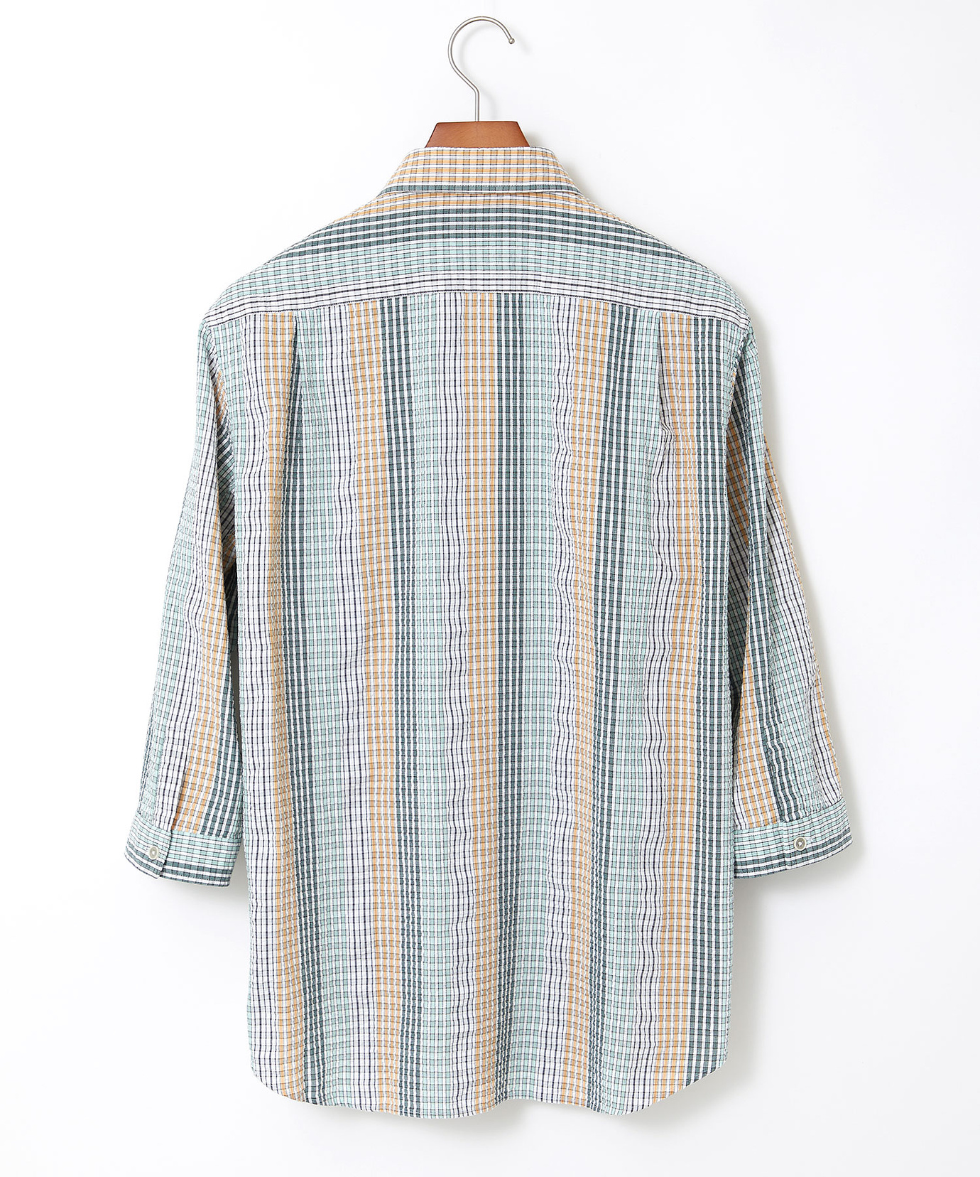 メンズ サッカー ストライプ柄 七分袖 シャツ【吸汗速乾】通販 [1601