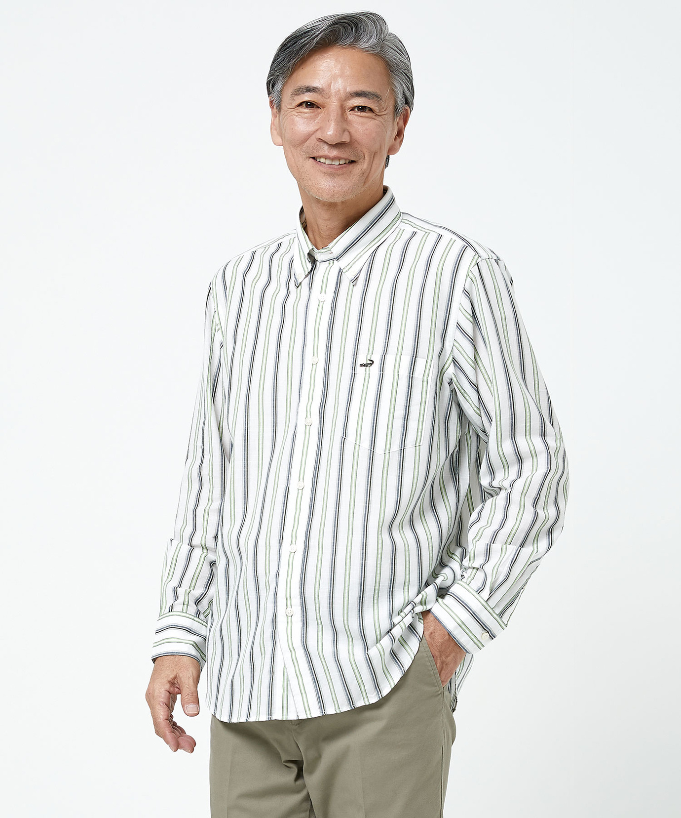 メンズ ソアロン ストライプ柄 シャツ【日本製生地】【接触冷感】通販