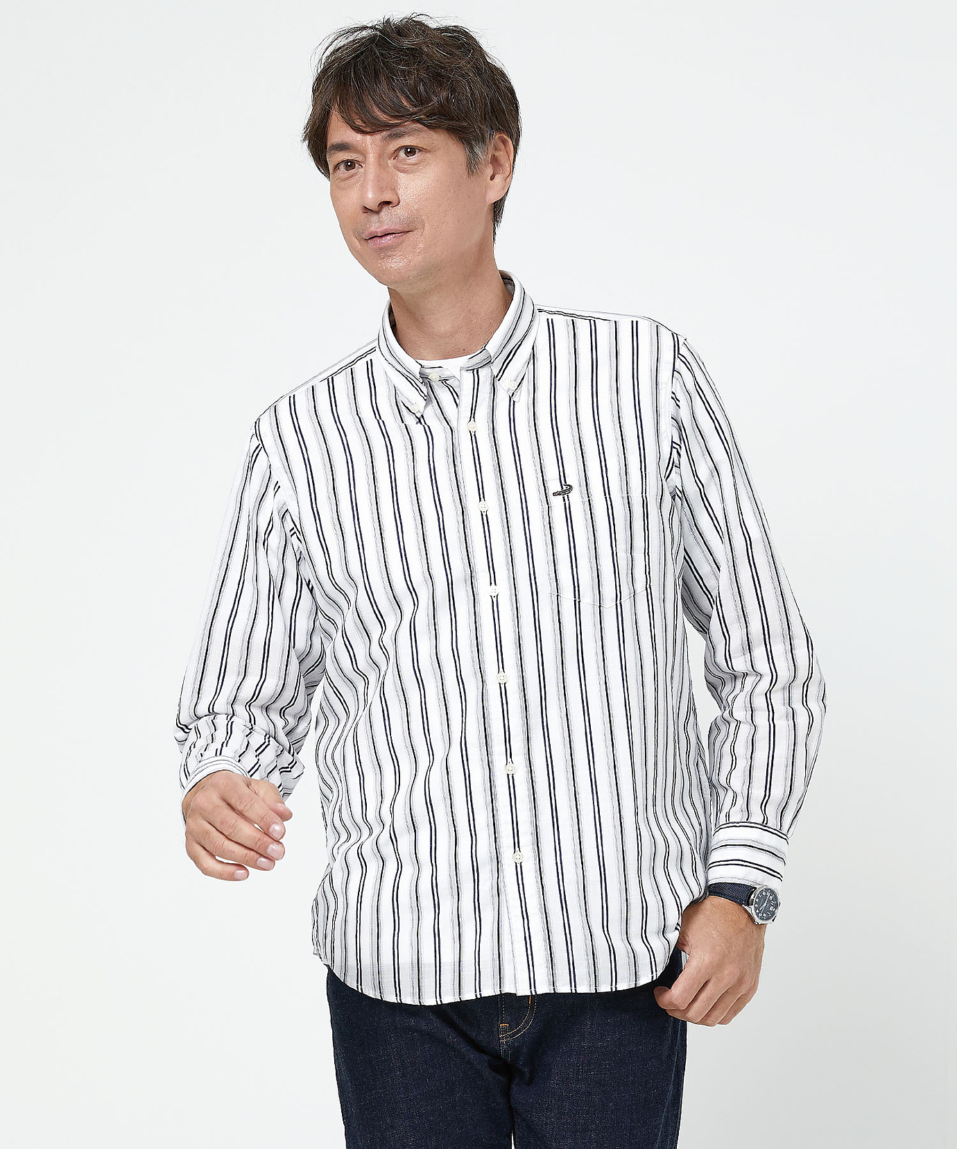 メンズ ソアロン ストライプ柄 シャツ【日本製生地】【接触冷感】通販