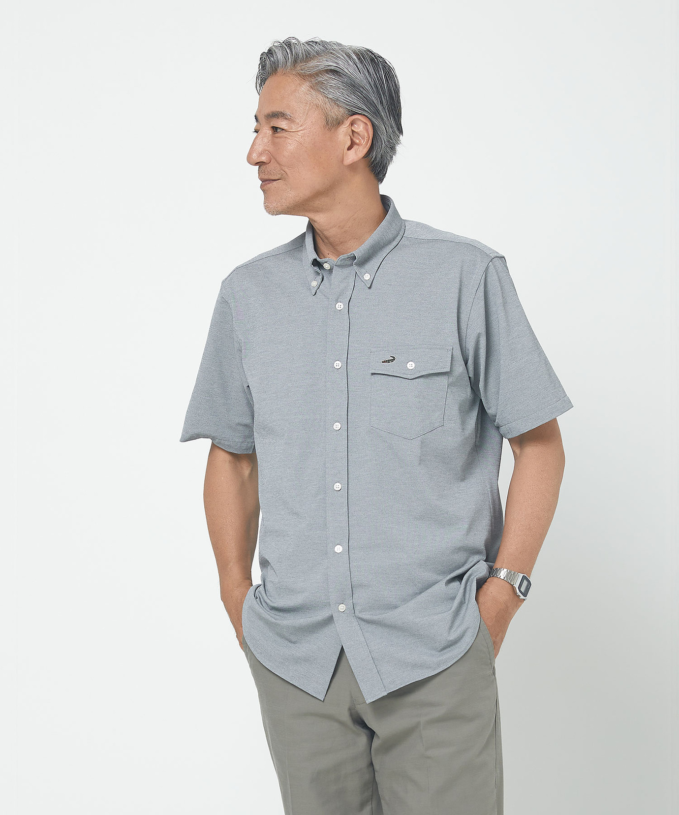 メンズ 鹿の子 ストレッチ ニット シャツ 【吸汗速乾】通販 [1601