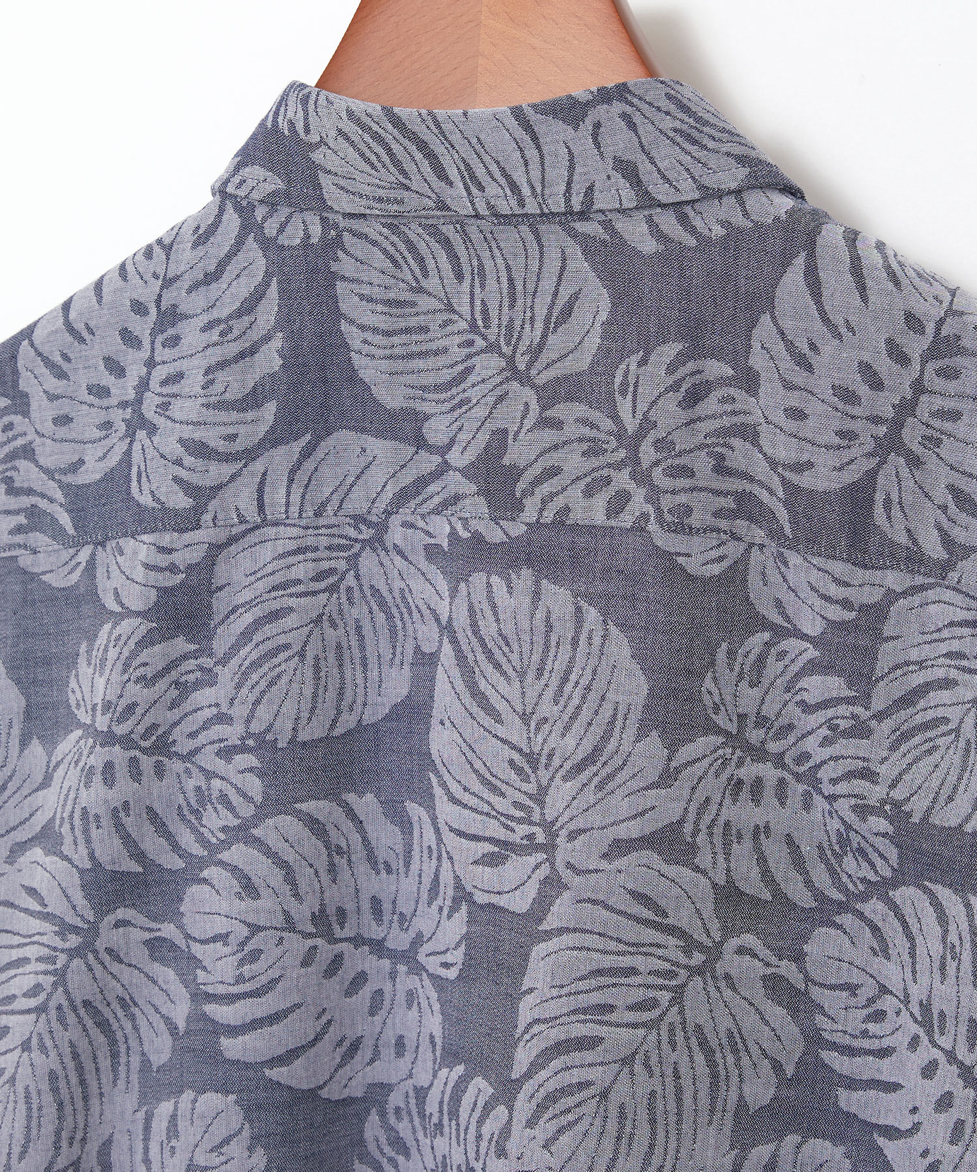 メンズ ジャカード リーフ柄 シャツ 【吸汗速乾】【シワになりにくい