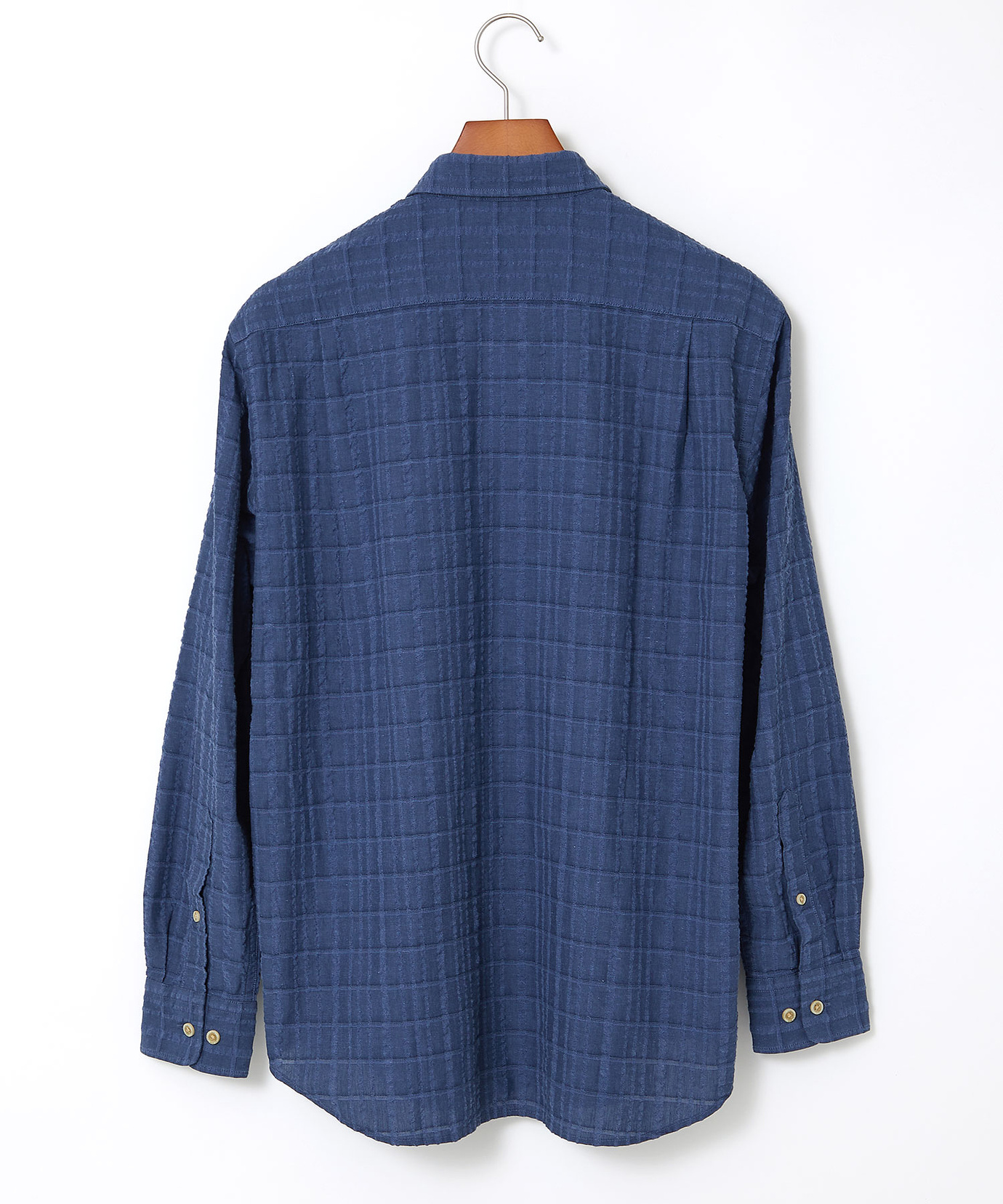 メンズ スノーリネン サッカー チェック柄 シャツ【接触冷感】通販