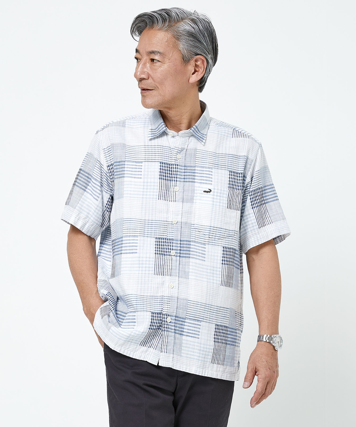 メンズ ダブルガーゼ レギュラーシャツ【吸汗速乾】通販 [1601-53124