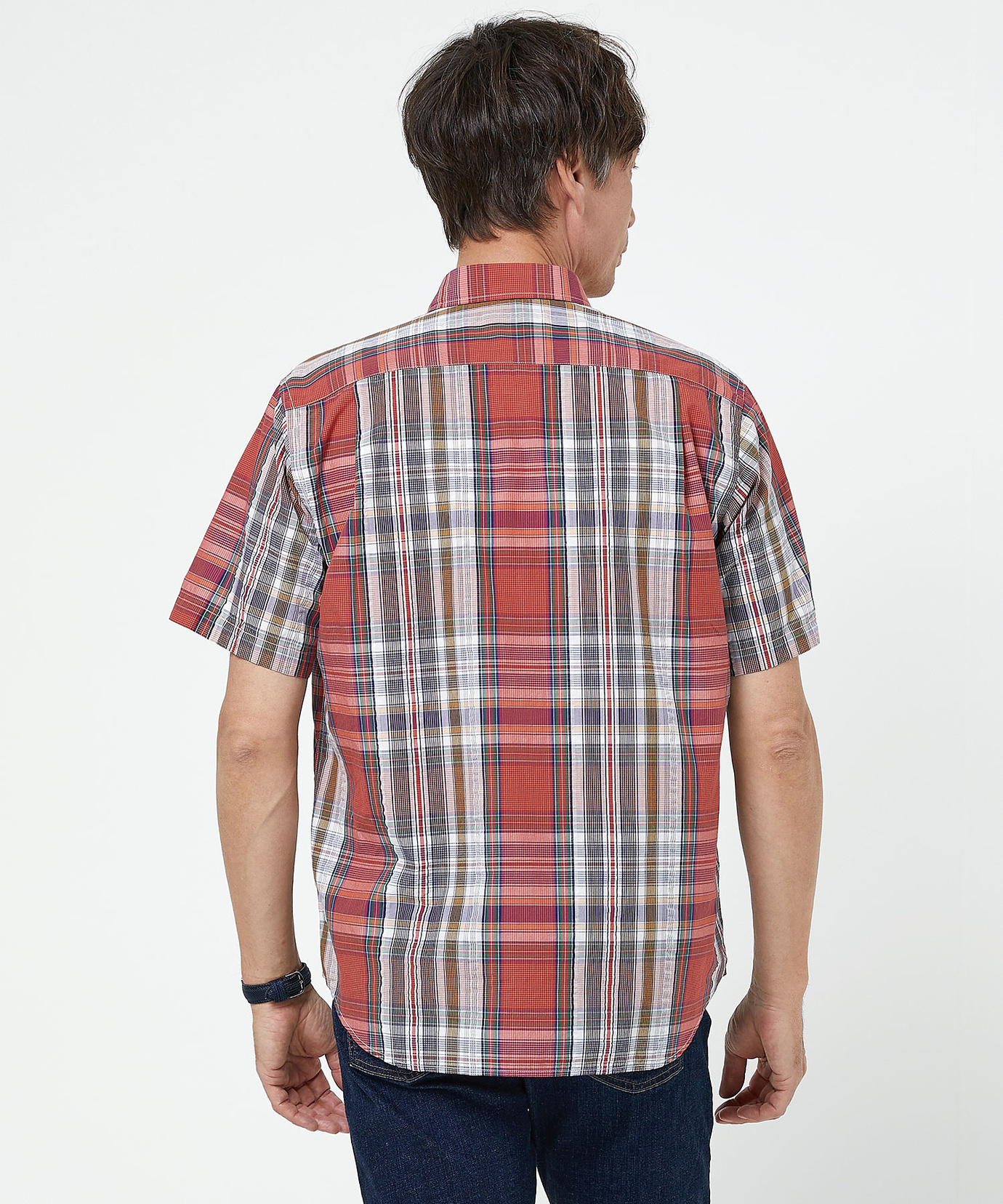 メンズ シルクブレンド マドラスチェック シャツ通販 [1601-53125