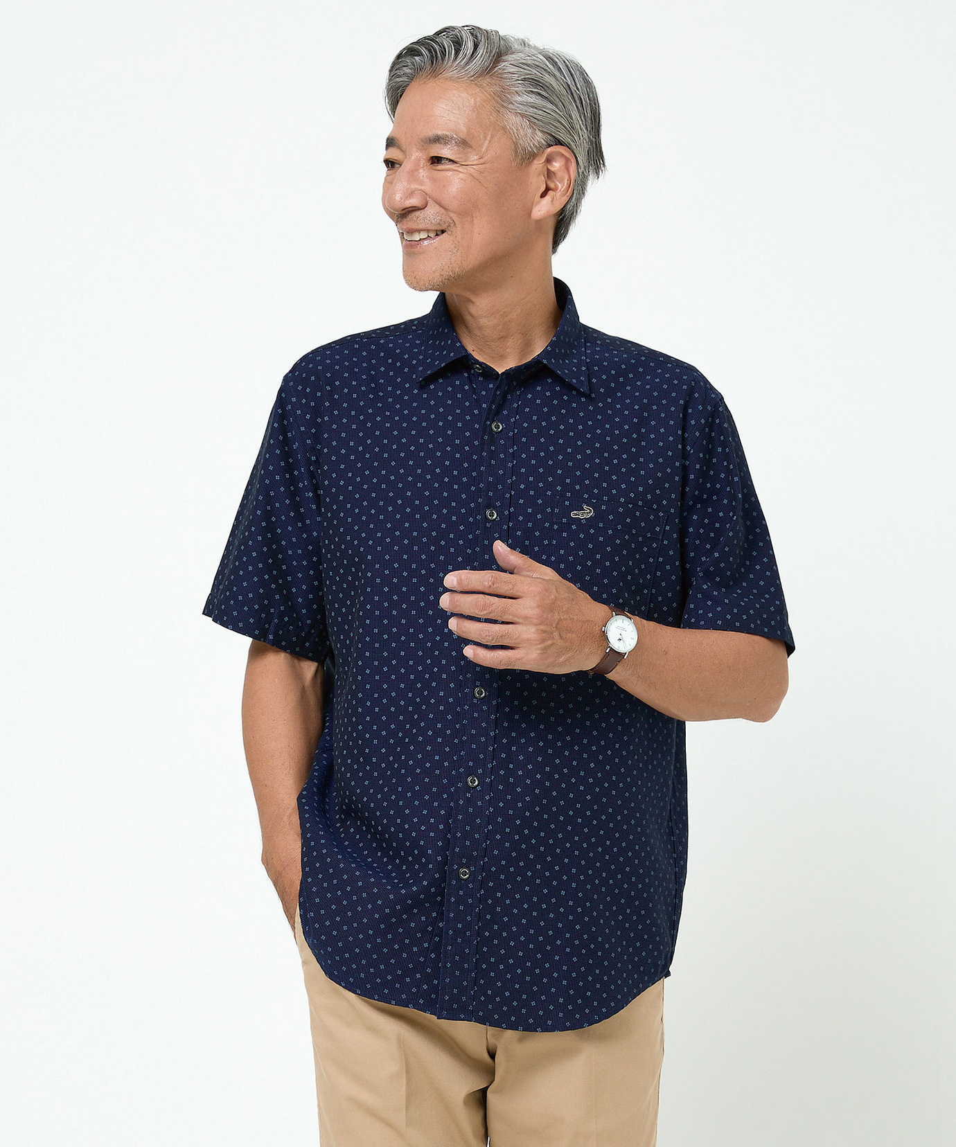 メンズ 小花柄プリント シャツ通販 [1601-54103] - クロコダイル