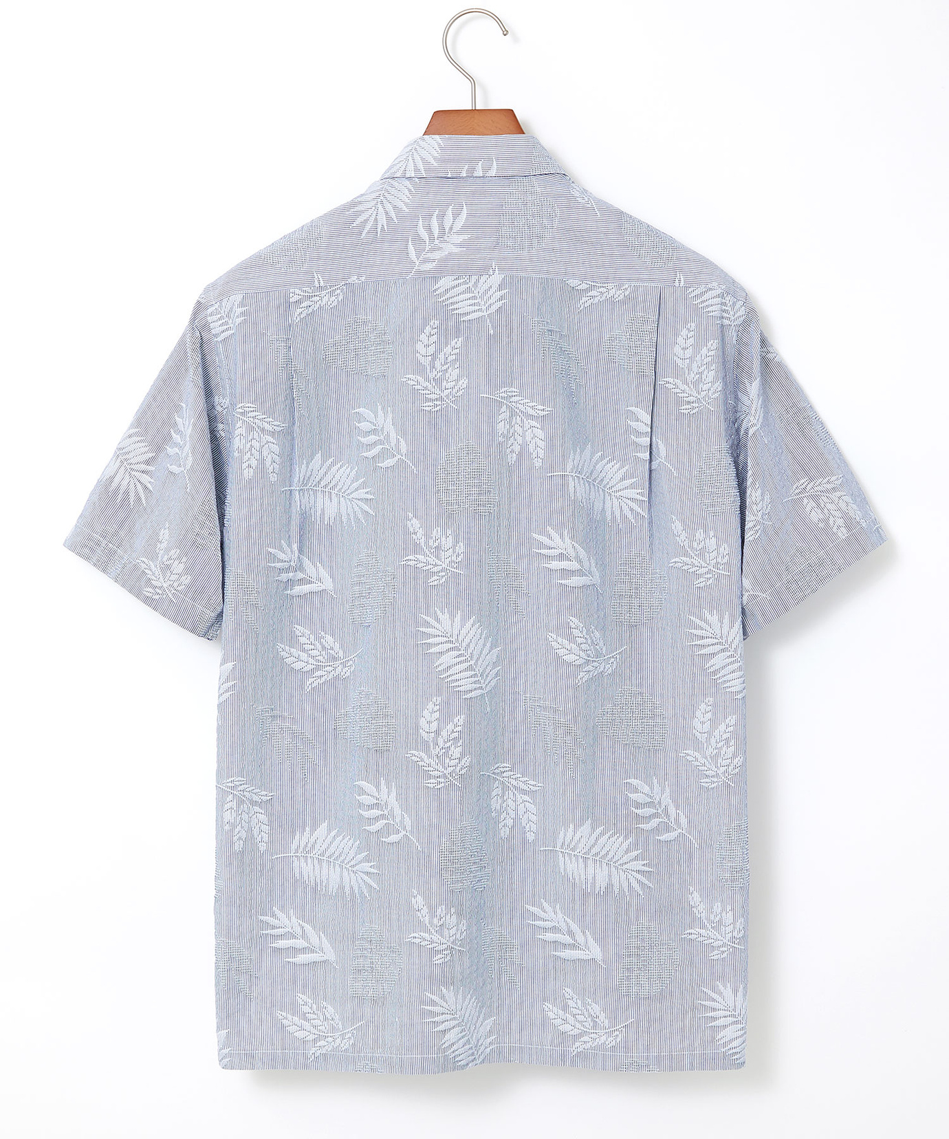 メンズ サッカー素材 リーフ柄 シャツ通販 [1601-54105