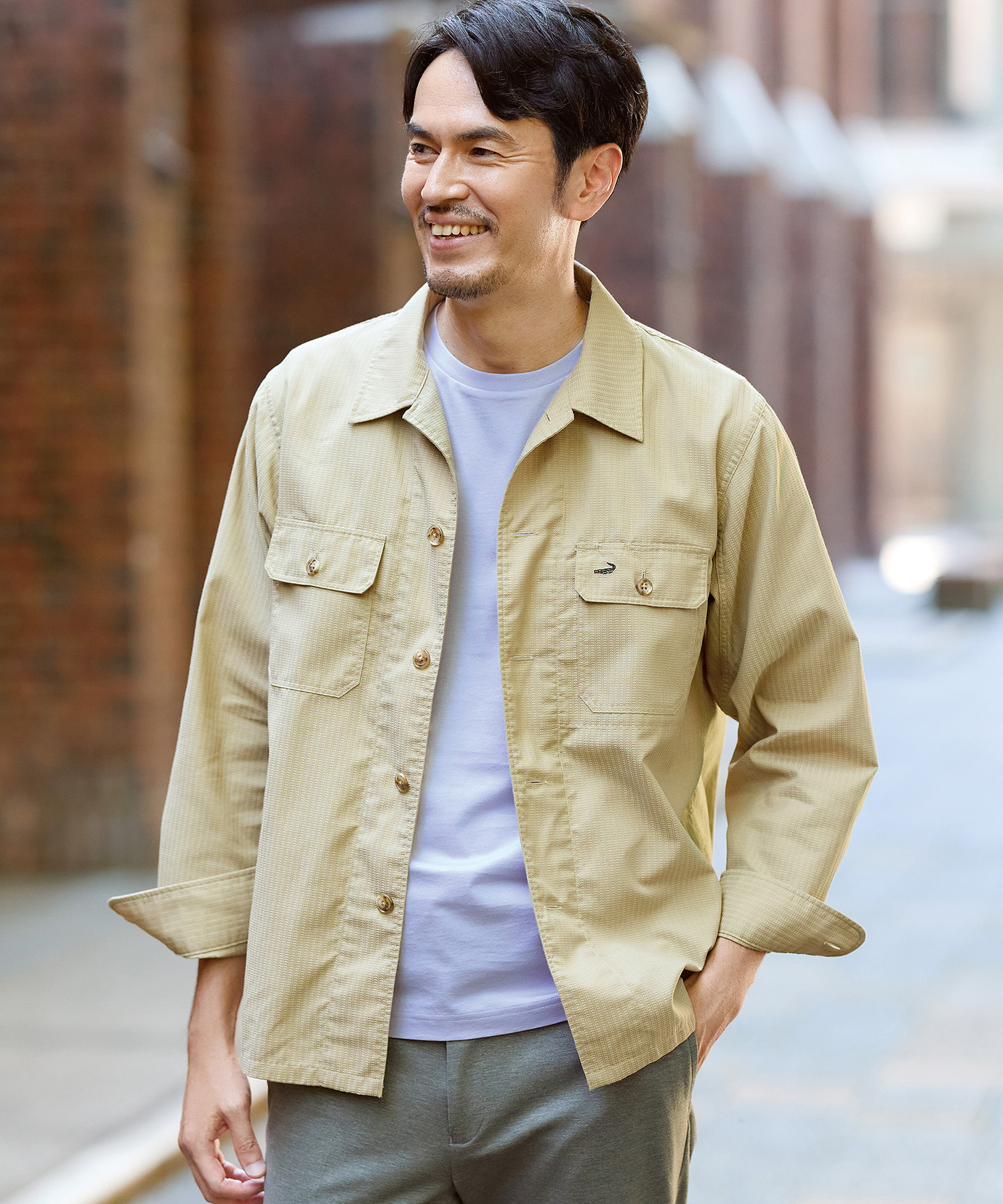 メンズ ダブルポケット付き シャツジャケット通販 [1601-55100