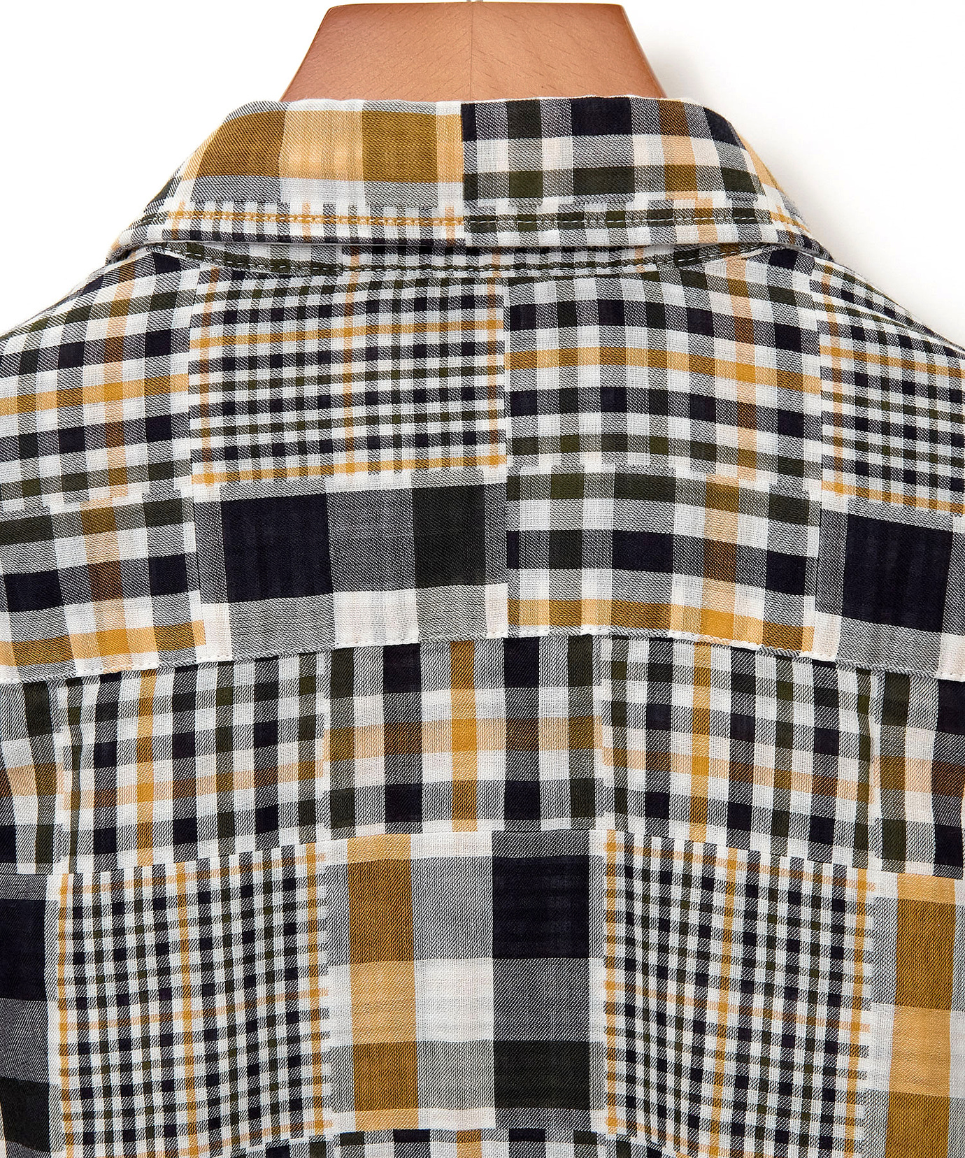 メンズ クロコダイルタータン パッチワーク シャツ通販 [1601-55109