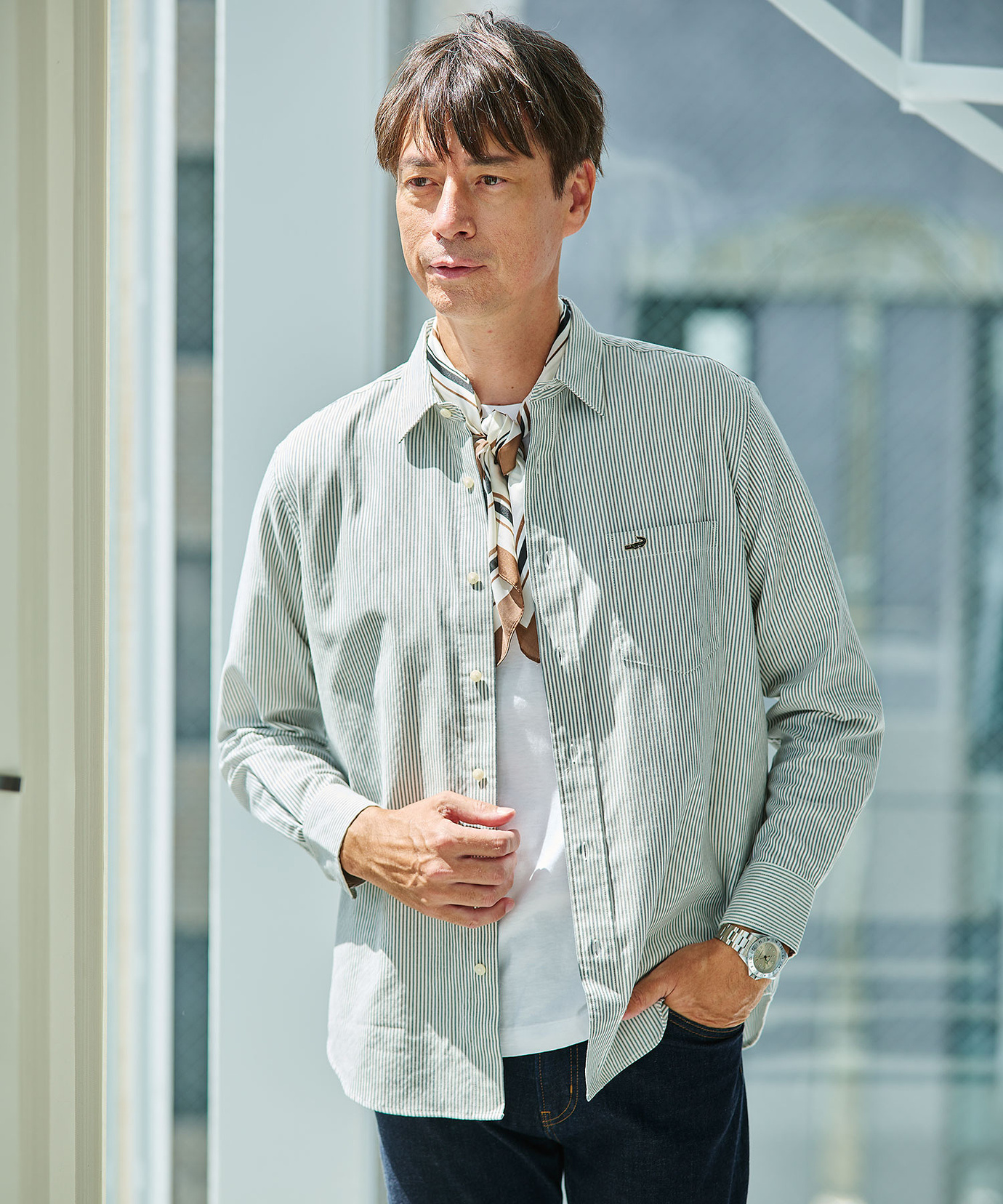 メンズ ノンアイロン ストライプ シャツ【シワになりにくい】通販