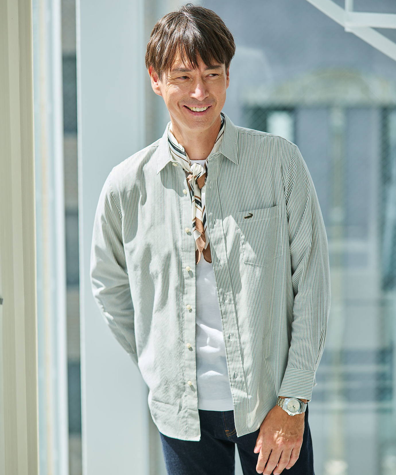 メンズ ノンアイロン ストライプ シャツ【シワになりにくい】通販