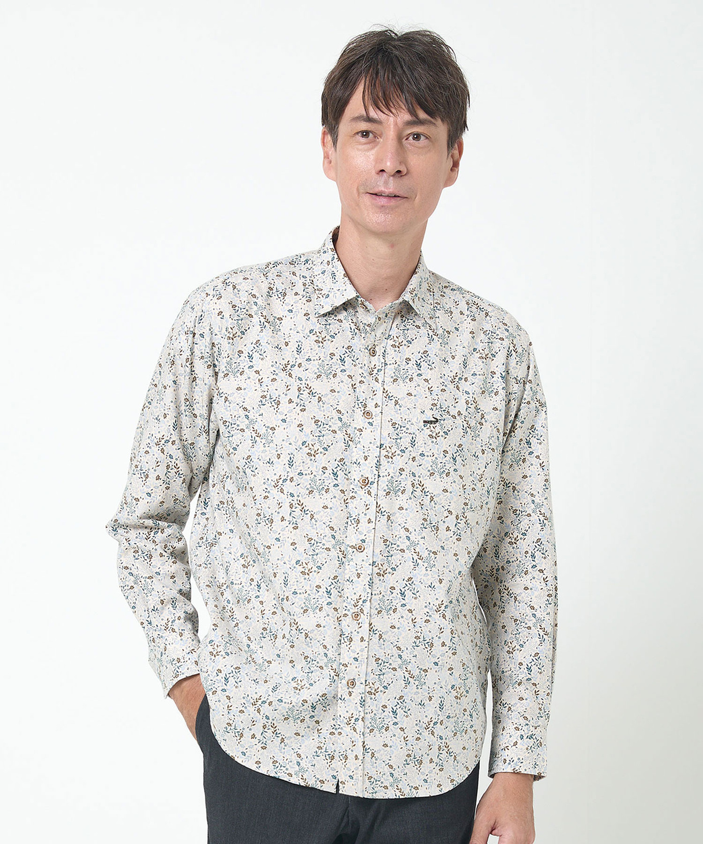 メンズ サーモ 花柄プリント シャツ通販 [1601-55116] - クロコダイル