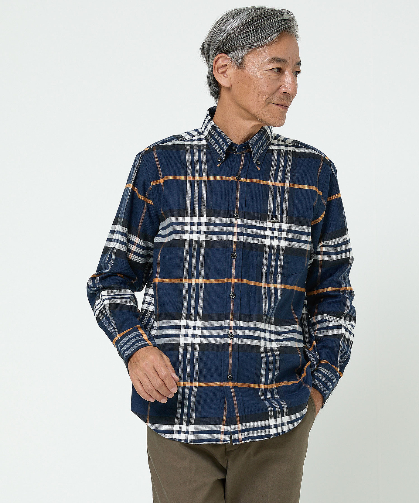 メンズ チェック柄 ボタンダウン シャツ通販 [1601-58102