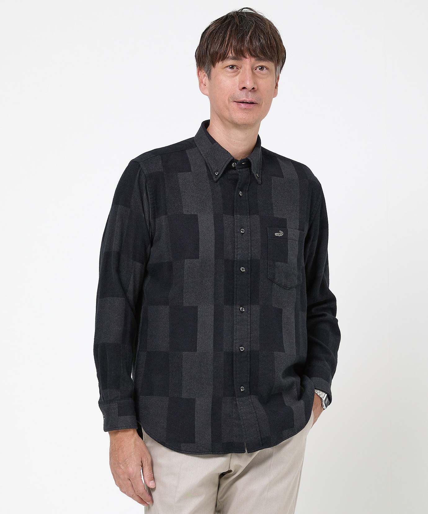 メンズ チェック柄 昼夜織り ボタンダウンシャツ通販 [1601-58105