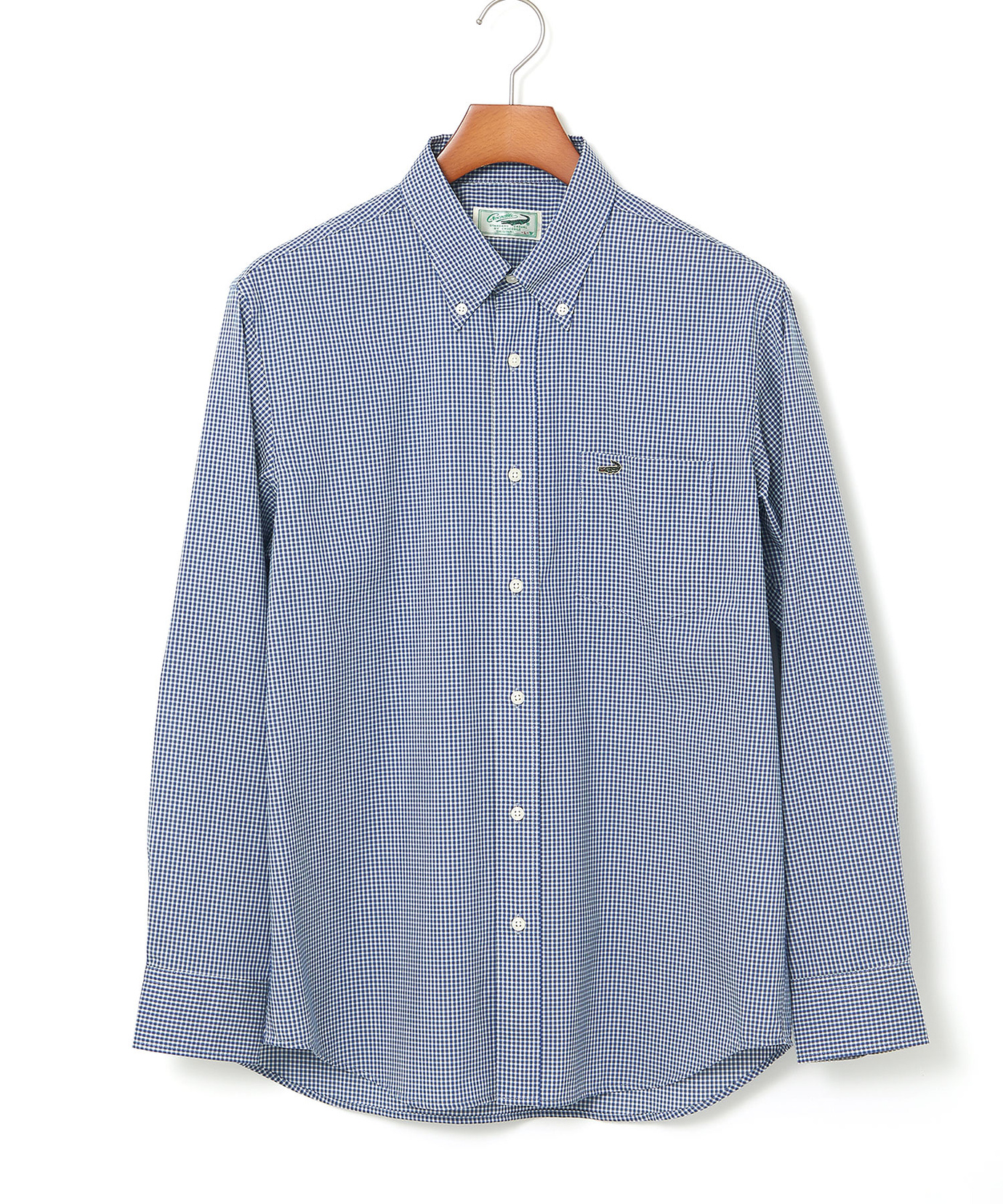 メンズ ノンアイロン ギンガムチェック ボタンダウンシャツ【シワに