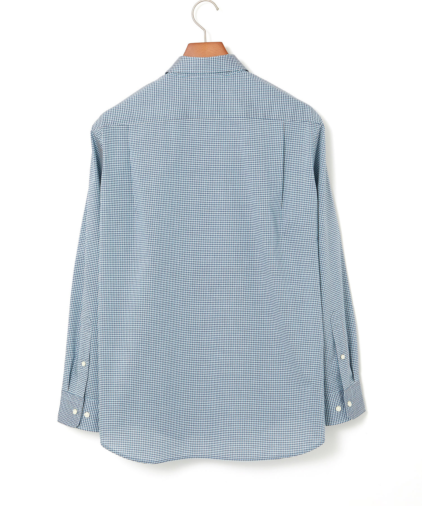 メンズ ノンアイロン ギンガムチェック ボタンダウンシャツ【シワに