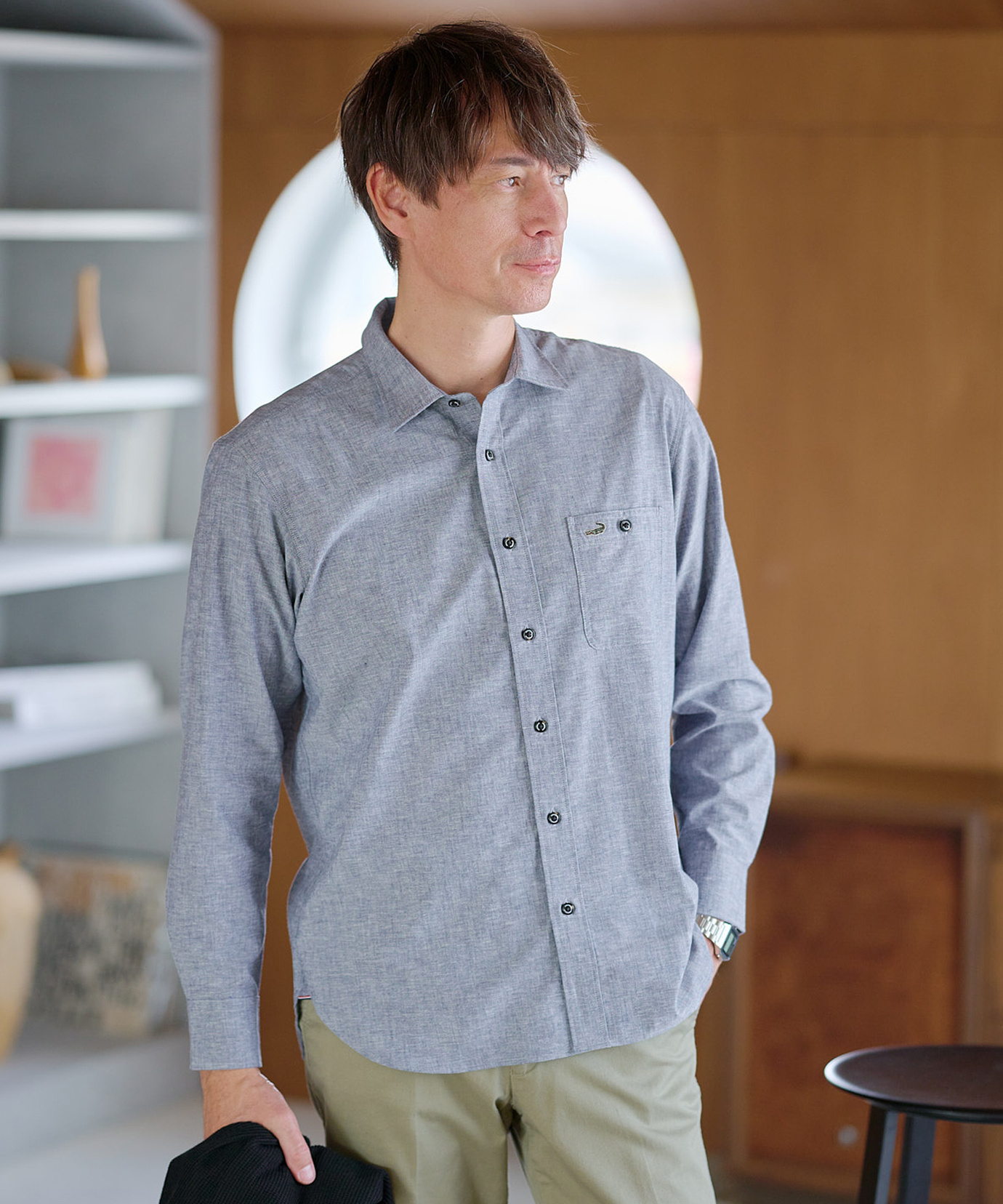 メンズ ノンアイロン ダンガリー シャツ【シワになりにくい】通販