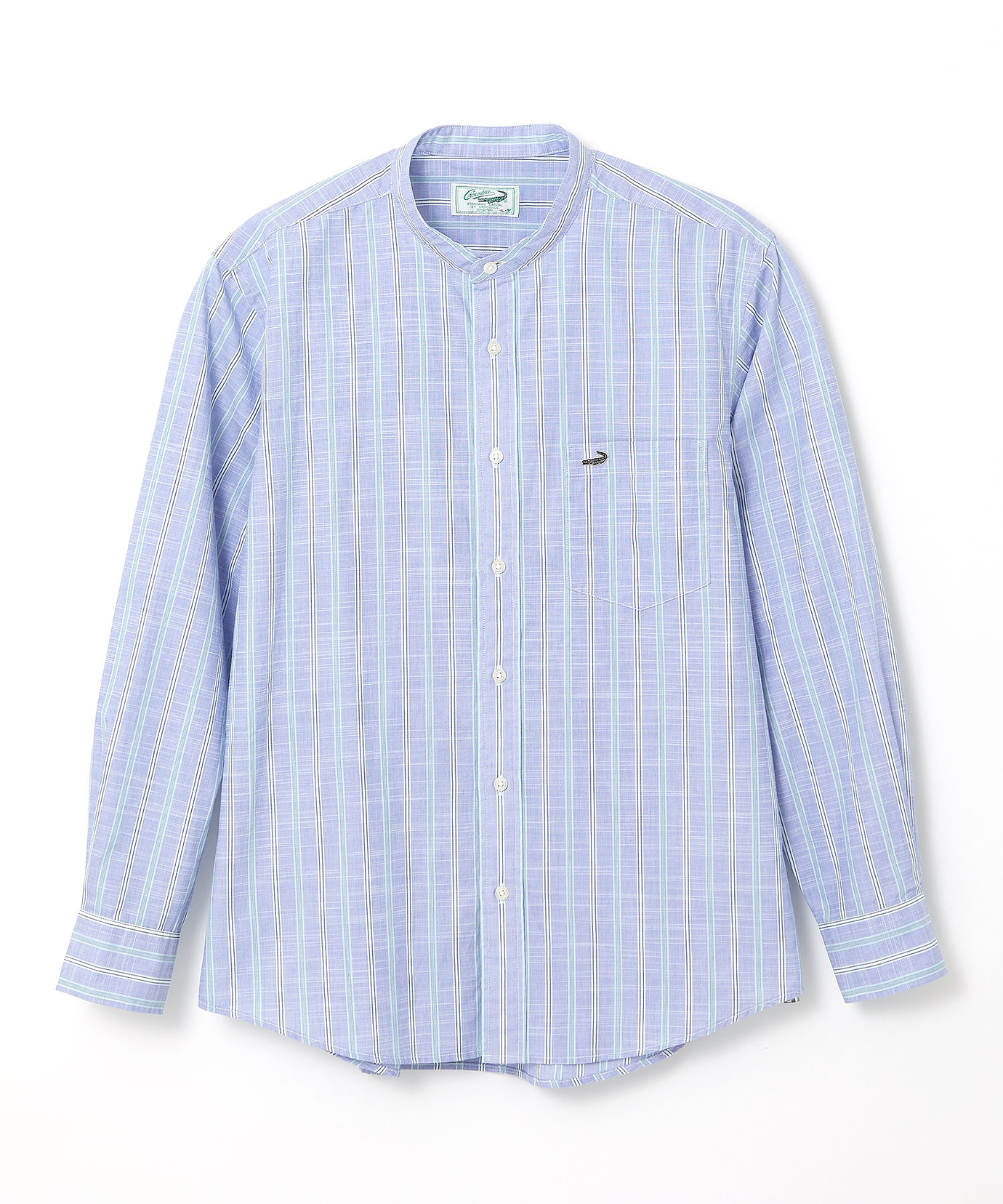 メンズ バンドカラー ストライプ シャツ通販 [1601-61108